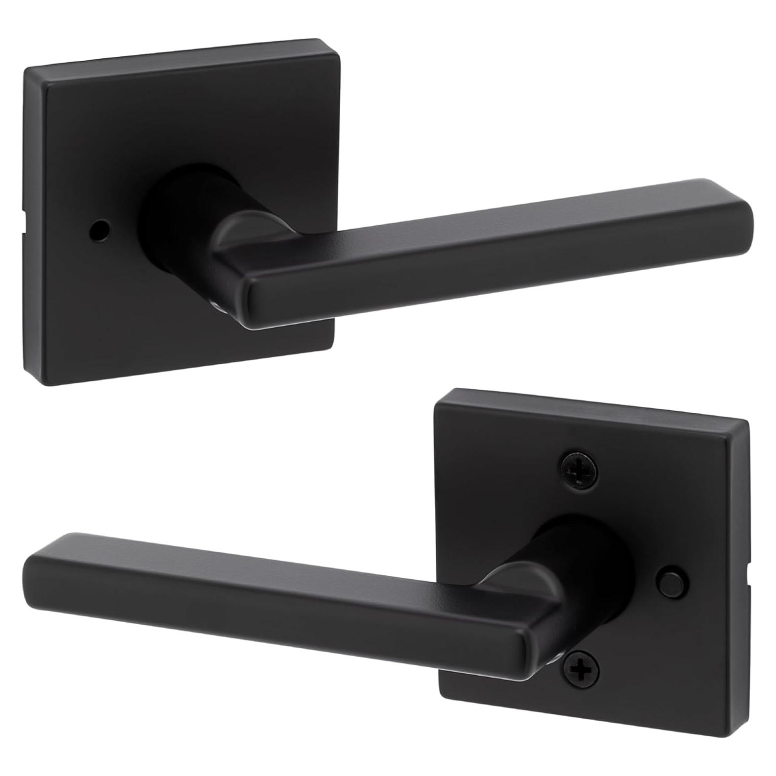 Palanca de Puerta de Privacidad Kwikset Halifax Negro Mate