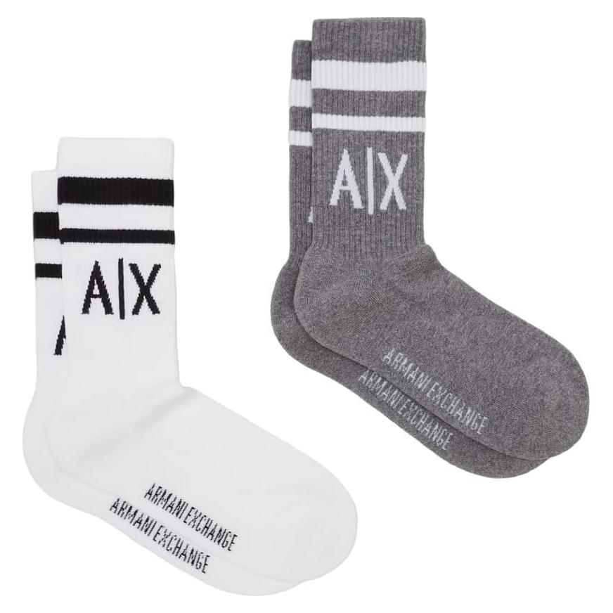 Calcetines Cortos Armani Exchange 2-Pack Logo Rayas