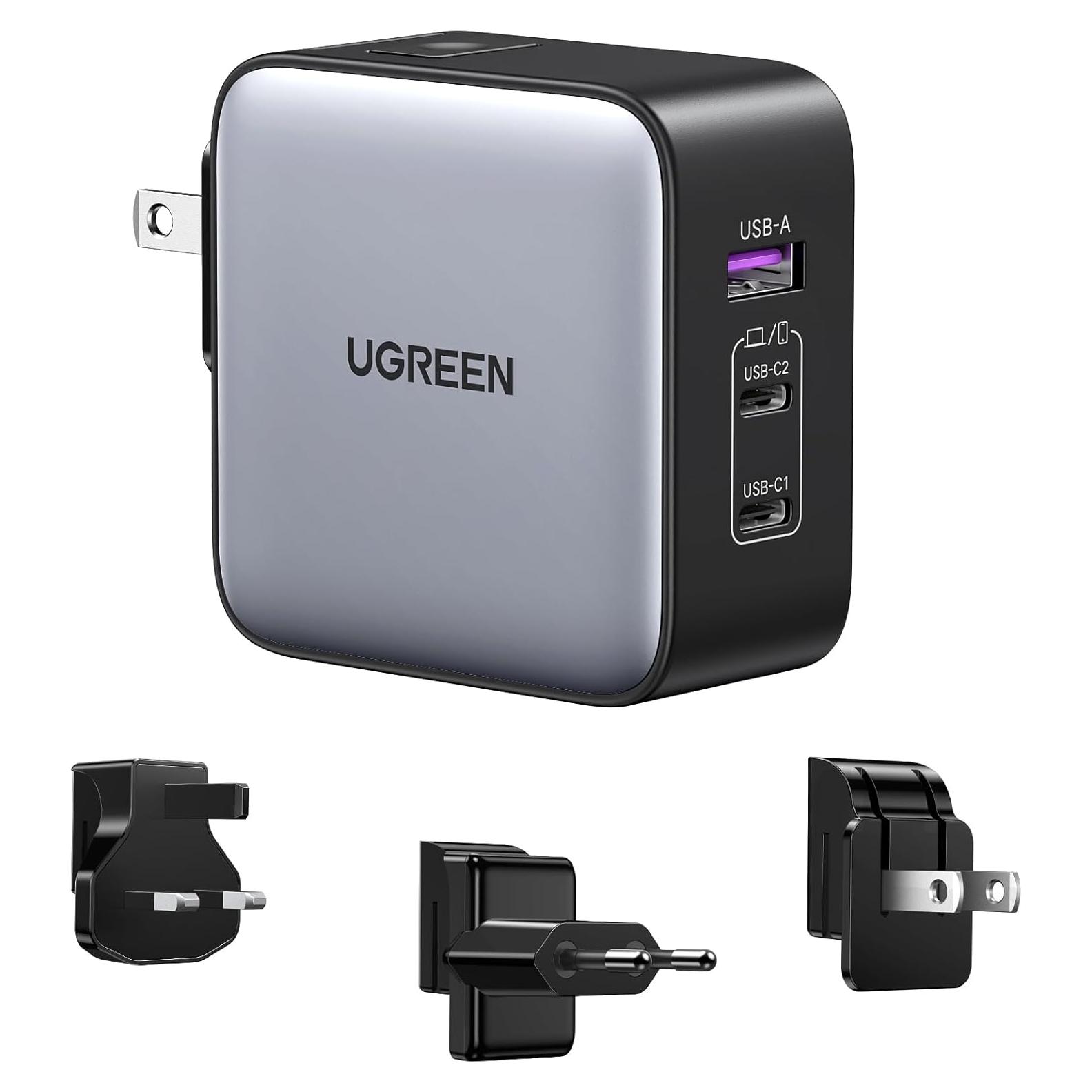 Cargador USB C UGREEN 65W Internacional 3 Puertos