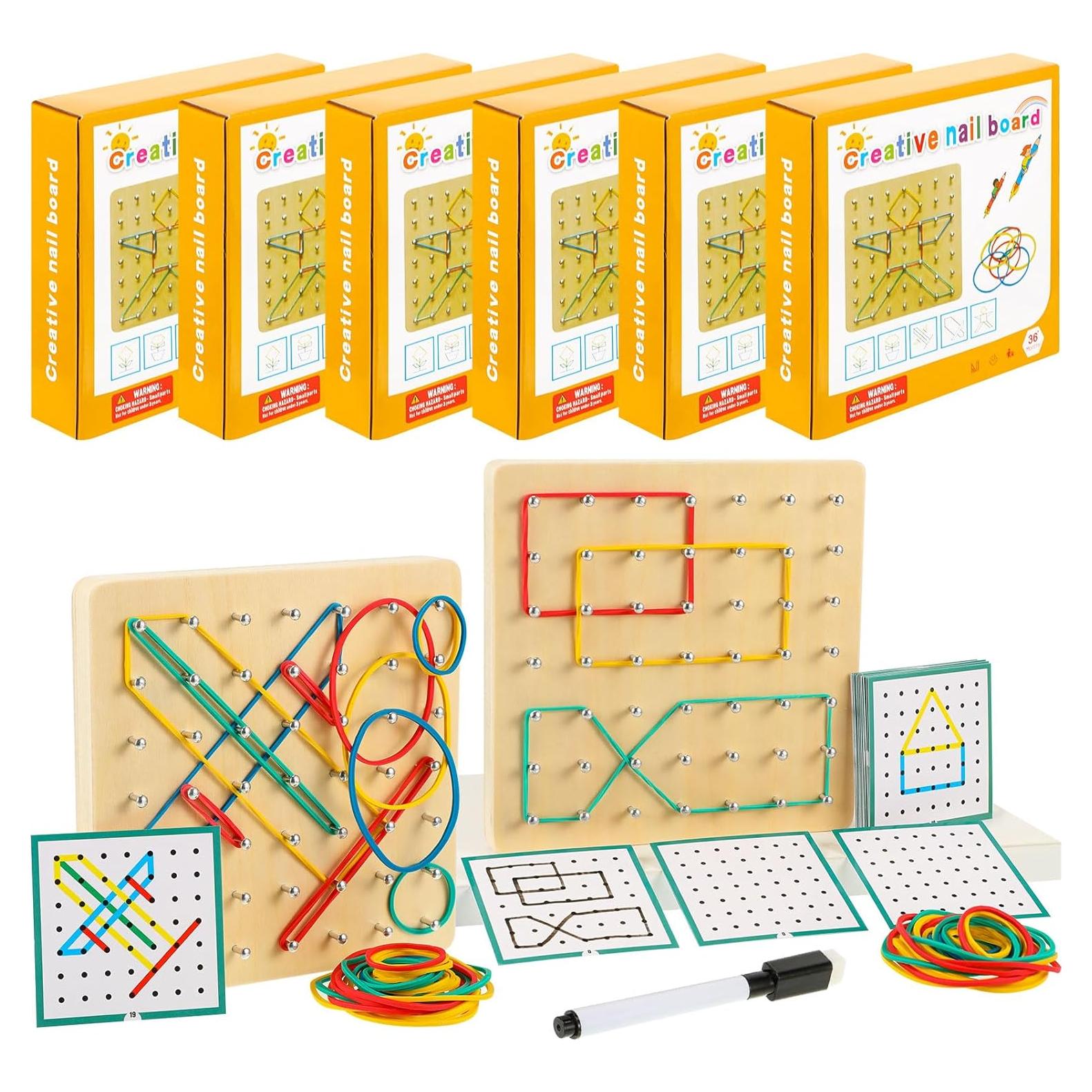 Juego de Tableros Geométricos de Madera Jenaai - 6 Piezas STEM