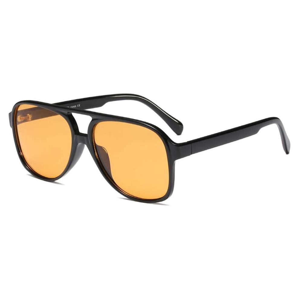 Gafas de sol aviador retro UV400 Amarillo Tintado