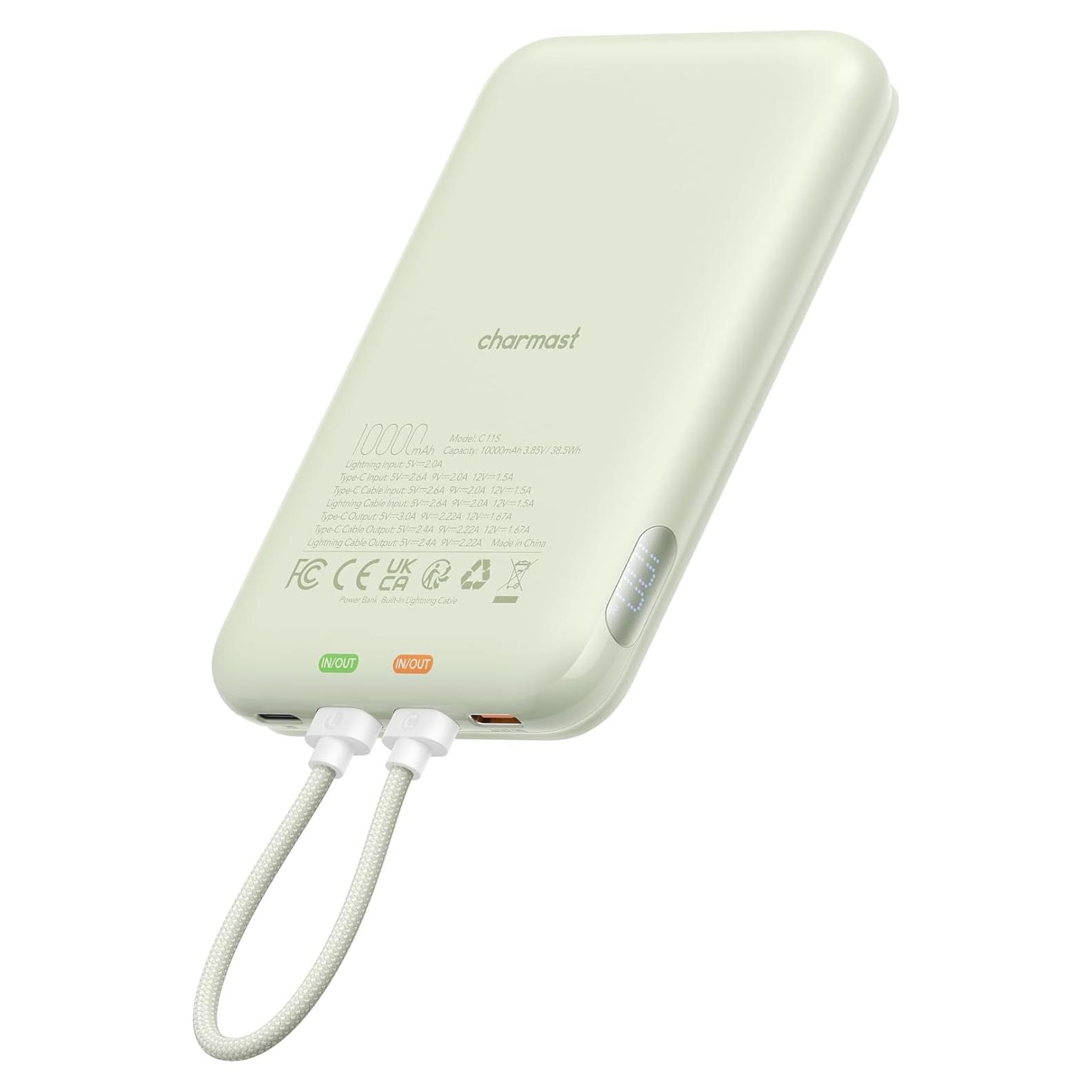 Cargador Portátil Charmast 10000mAh 20W Carga Rápida