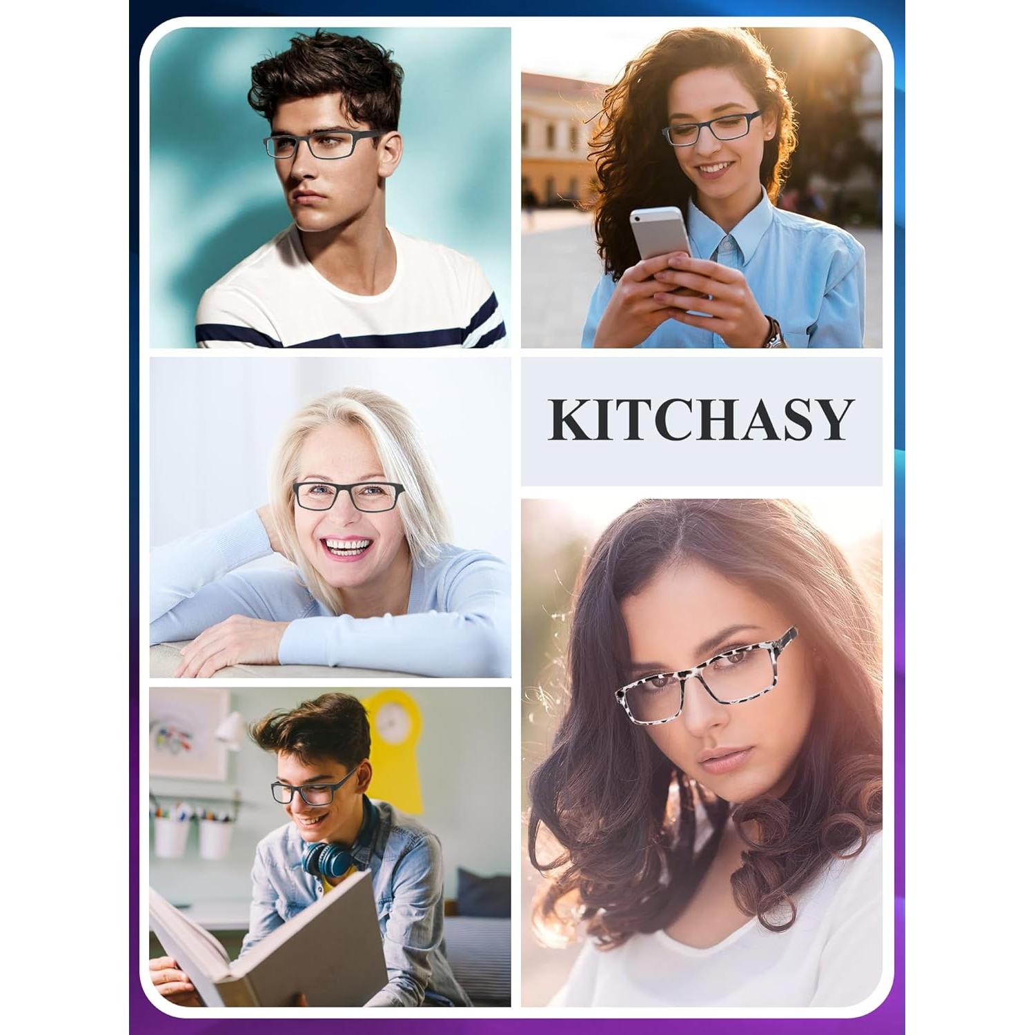 Paquete de 2 Gafas de Lectura Kitchasy 1.75 con Bloqueo UV