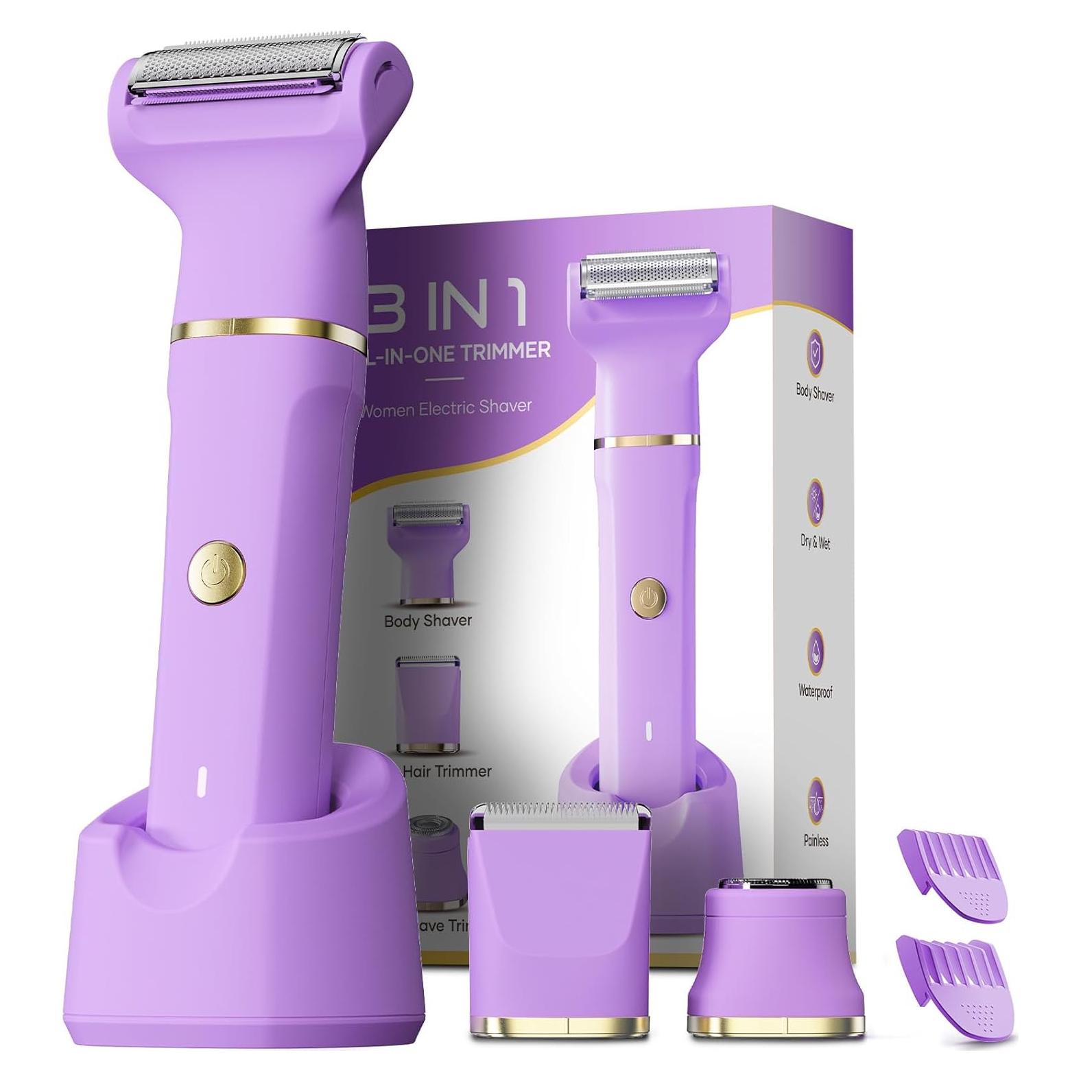 Recortadora de Bikini Eléctrica Tiovara IPX7 3 en 1 para Mujeres