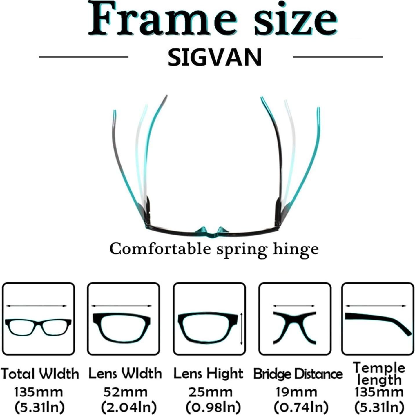 5 Gafas de Lectura Rectangulares 1.25x Marca Unisex