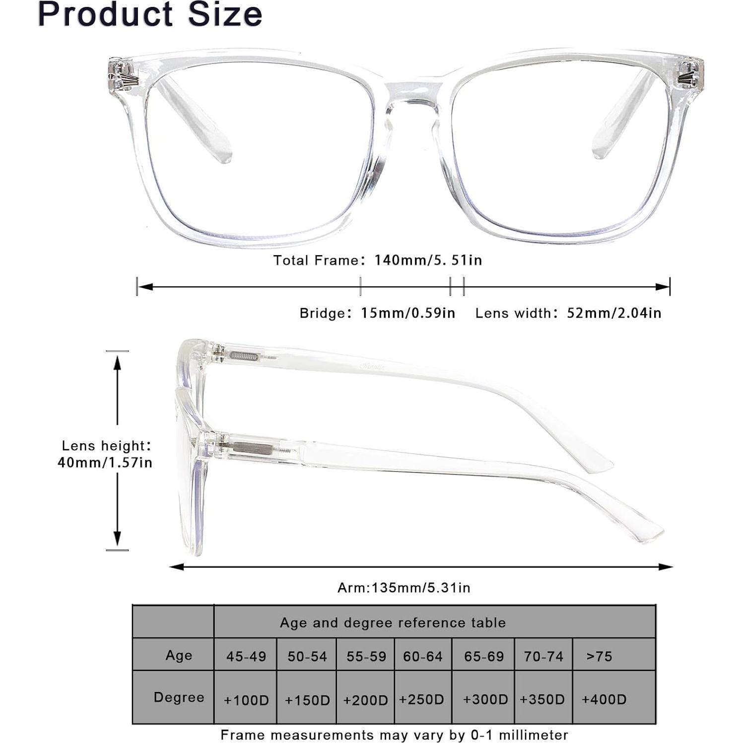 SIGVAN Progressive Multifocal Computer Glasses Women Men Blue Light Blocking Reading Glasses Spring Hinge Readers (2 Transparent, 1.0)