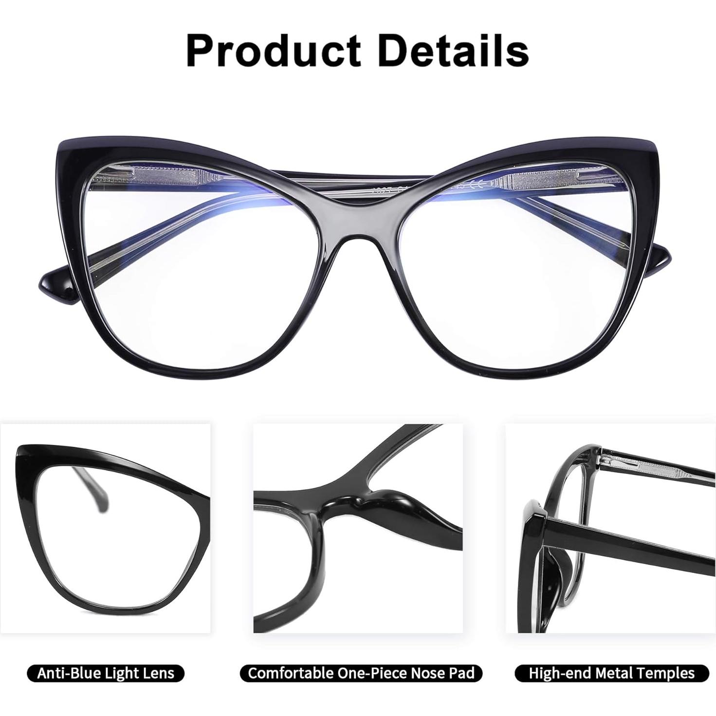 Gafas FEISEDY Cateye Anti Luz Azul para Mujeres B2676