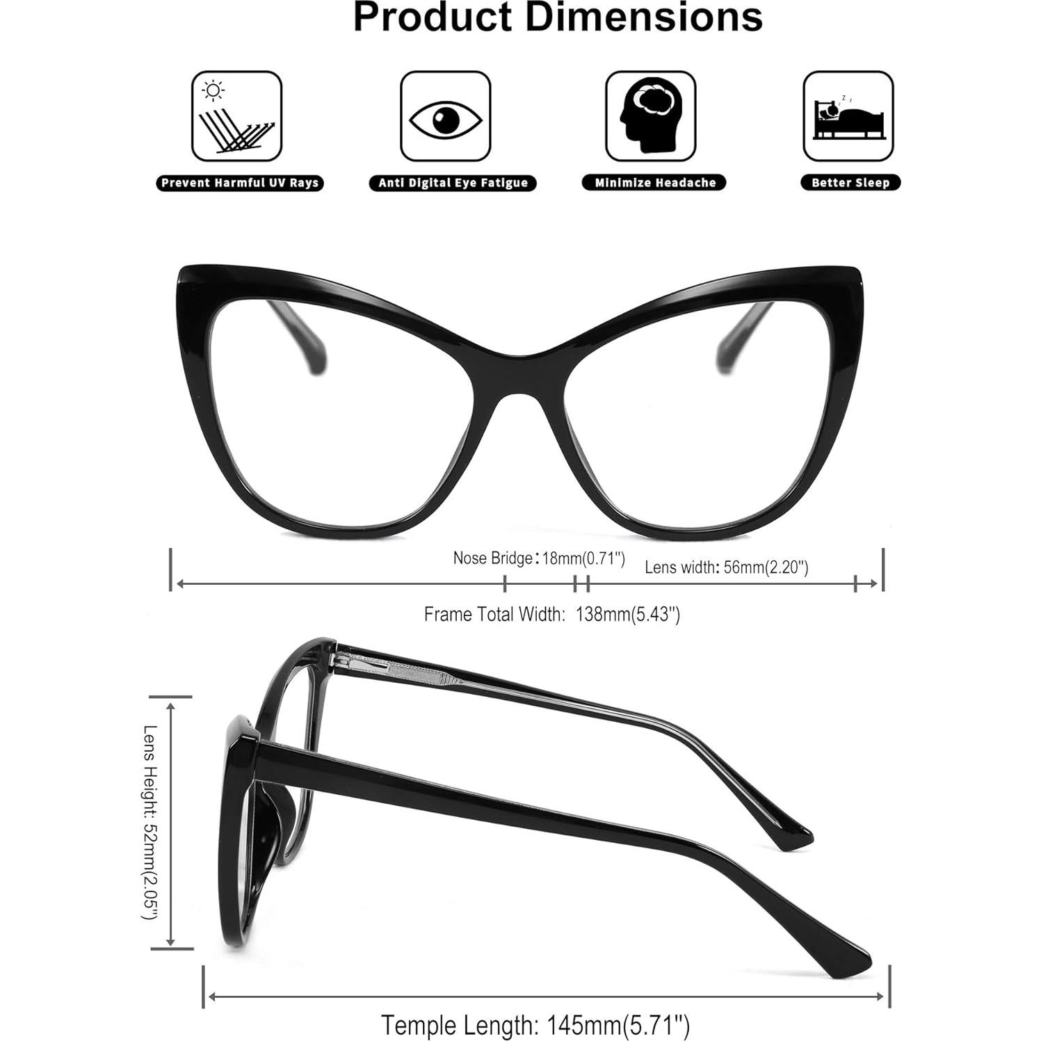 Gafas FEISEDY Cateye Anti Luz Azul para Mujeres B2676