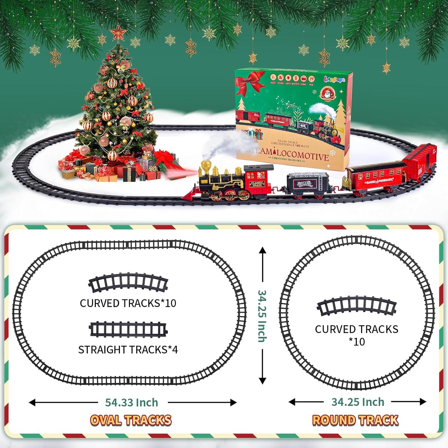 Juego de tren eléctrico Letapapa Navidad 25.4x17.8cm