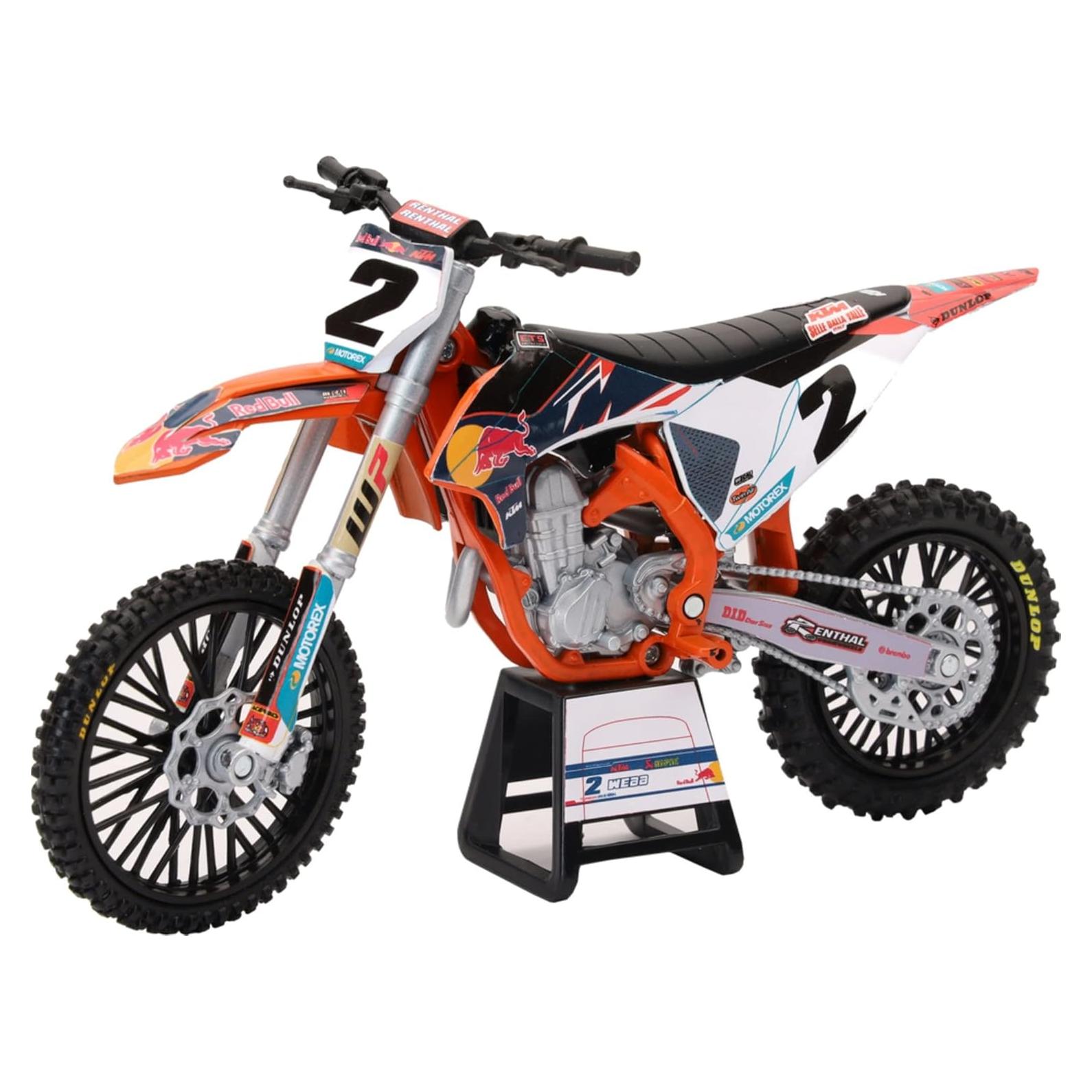 Motocicleta Diecast Nuevo Ray KTM 450 SX-F 1:12 Cooper Webb