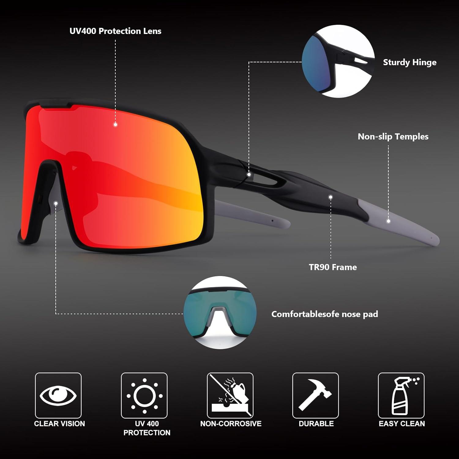 Gafas de Ciclismo BangLong UV400, Ligeras y Comodas