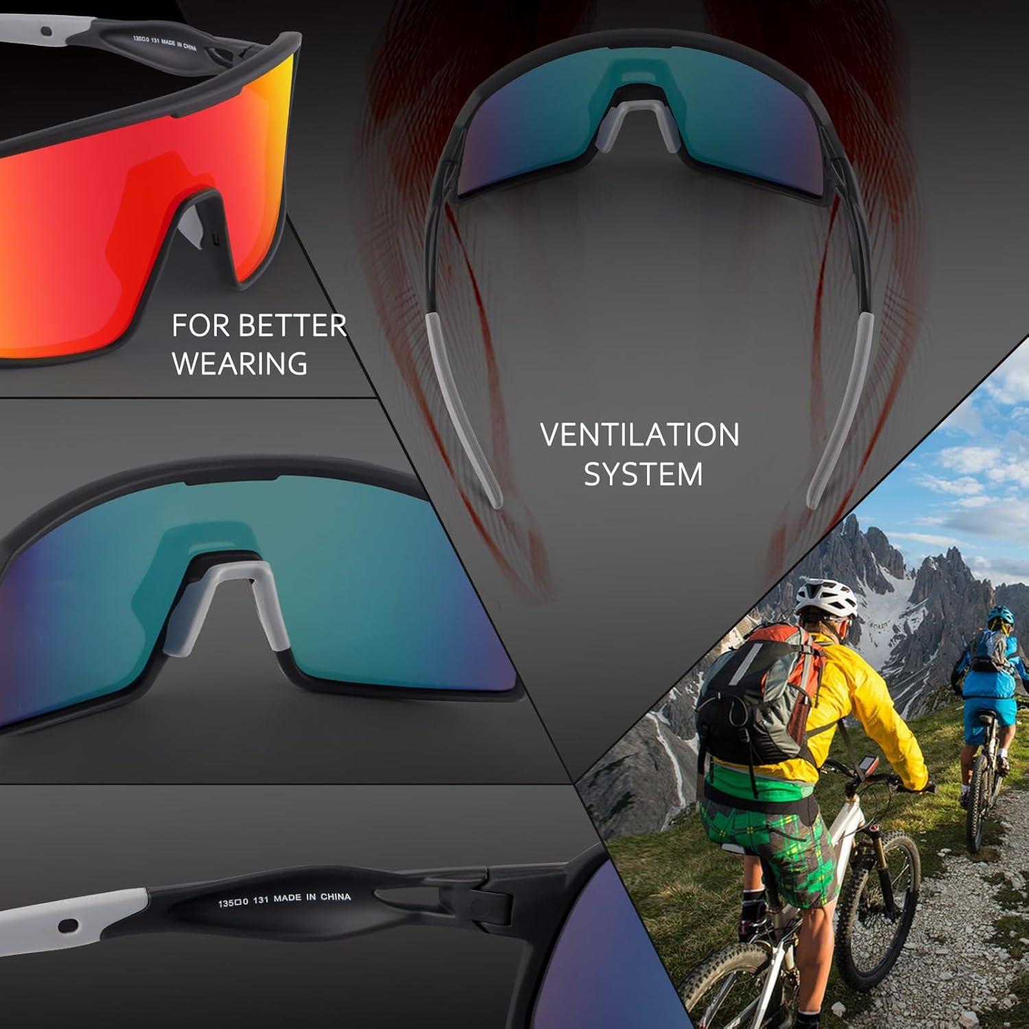 Gafas de Ciclismo BangLong UV400, Ligeras y Comodas