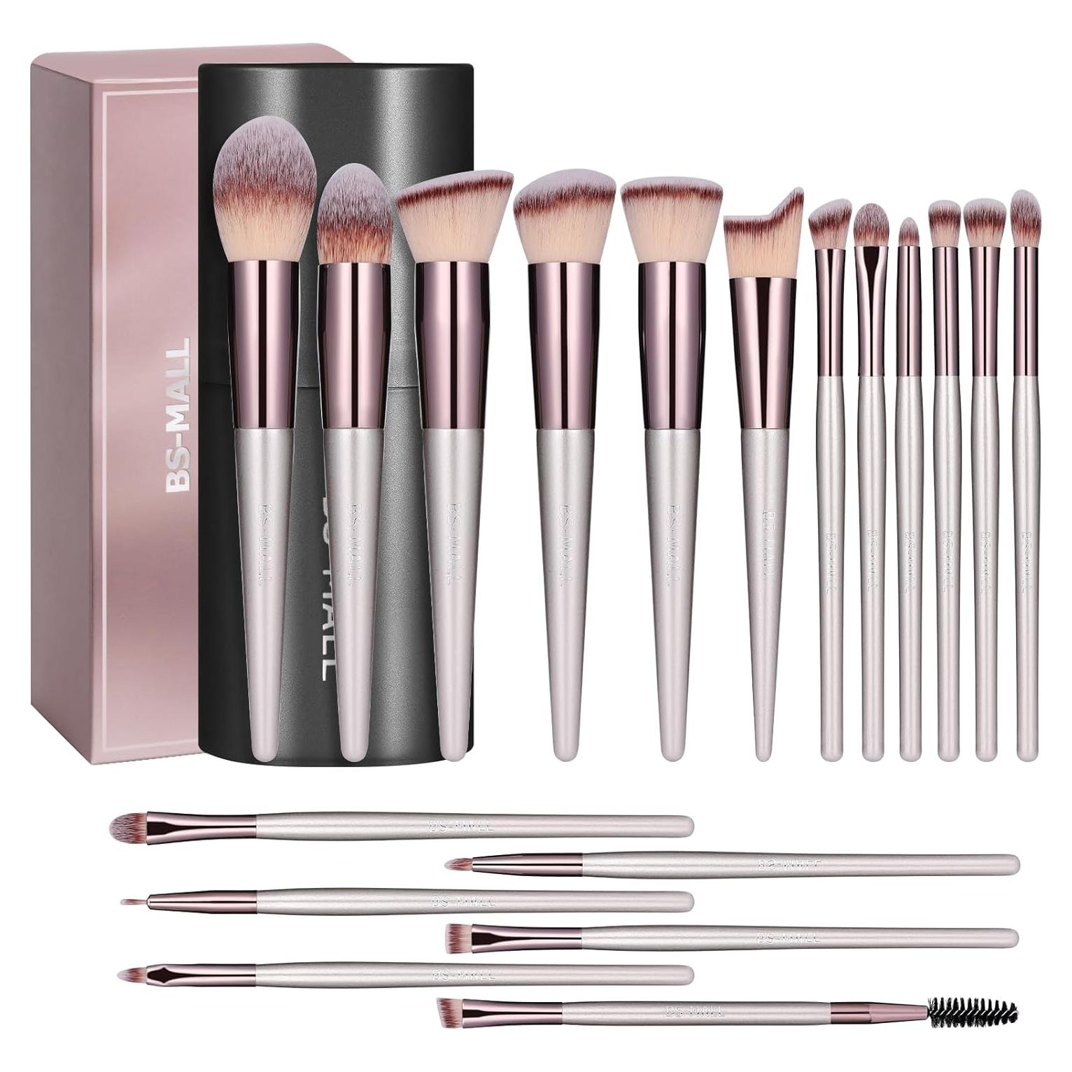 Conjunto de Brochas de Maquillaje BS-MALL 18 Pcs Sintéticas
