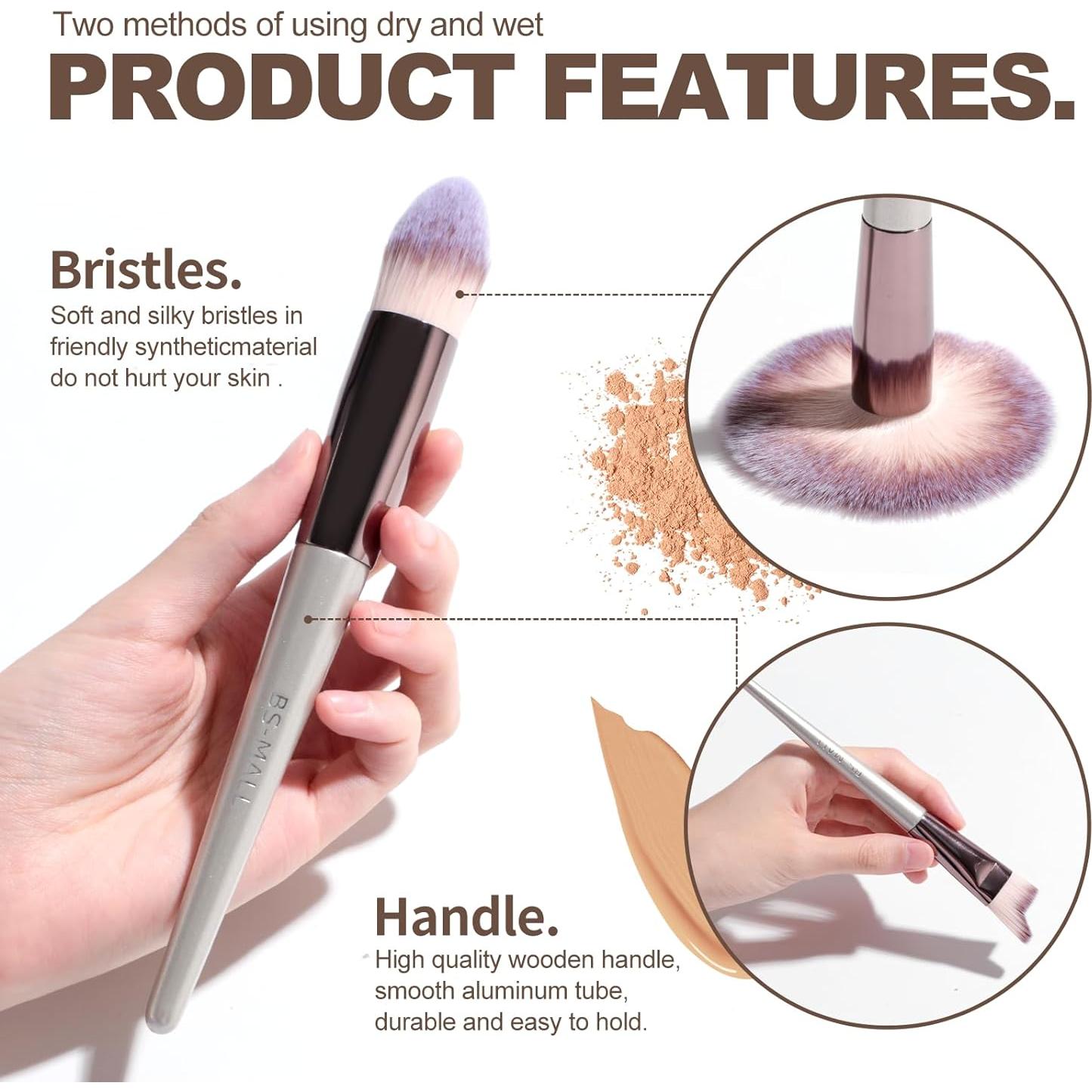 Conjunto de Brochas de Maquillaje BS-MALL 18 Pcs Sintéticas