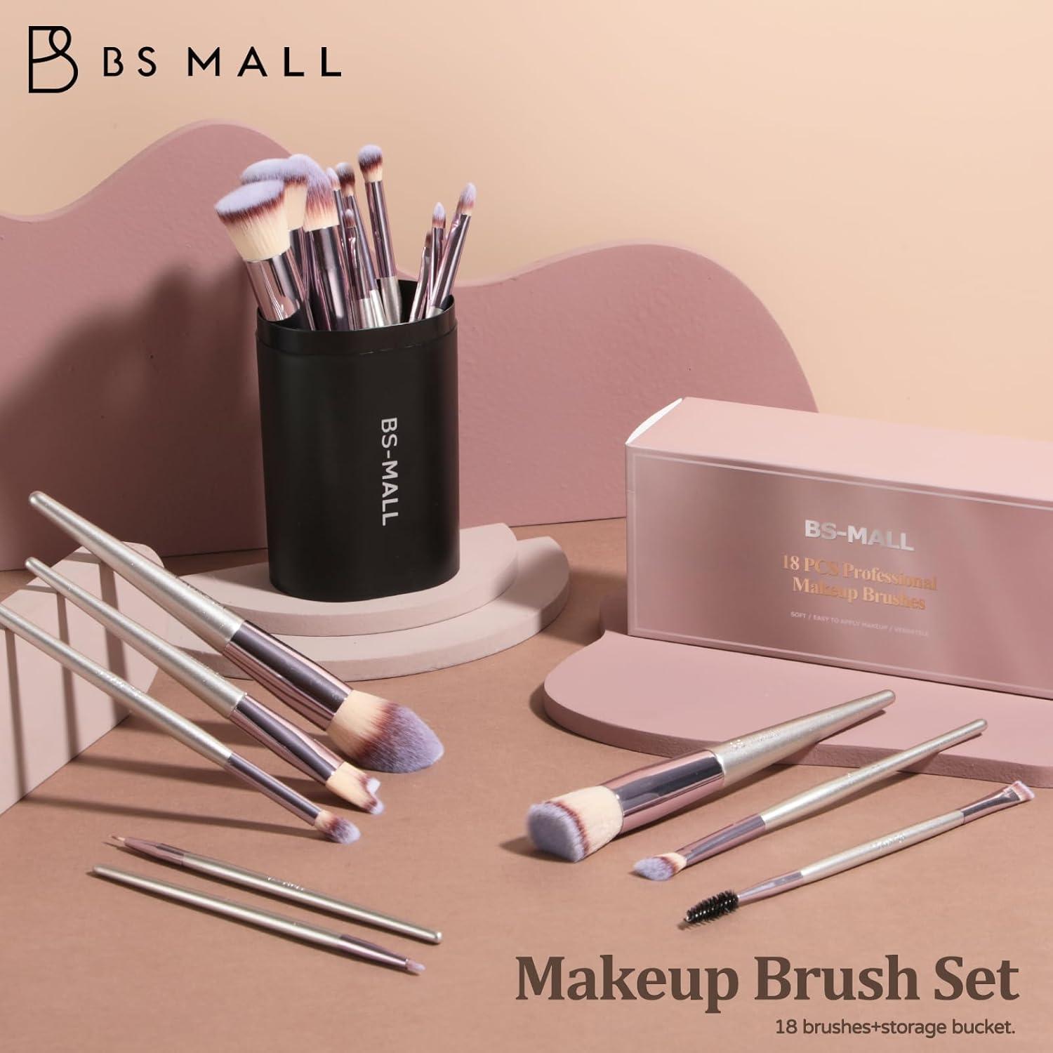 Conjunto de Brochas de Maquillaje BS-MALL 18 Pcs Sintéticas