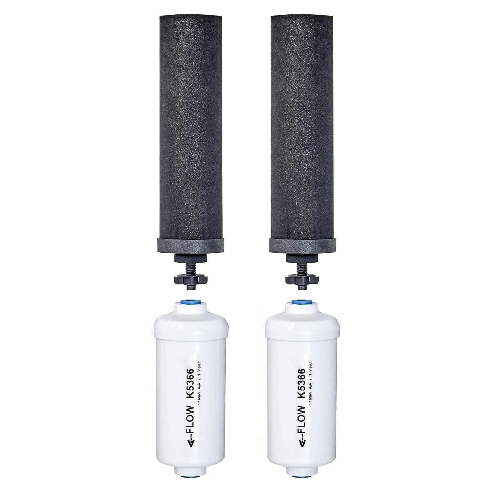 Juego de 2 Elementos de Filtración Berkey Negros y PF-2