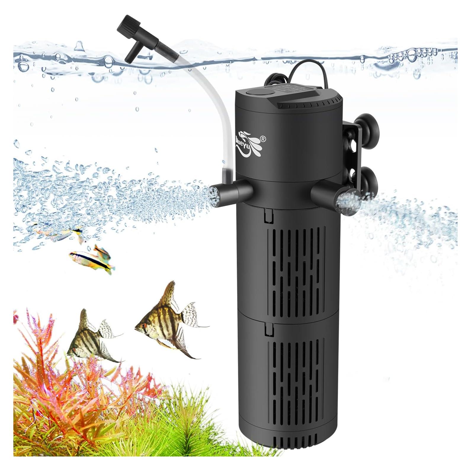 Filtro de Acuario Interno Sumergible BlueYu F-8808-EX 8W 15-40 Gal