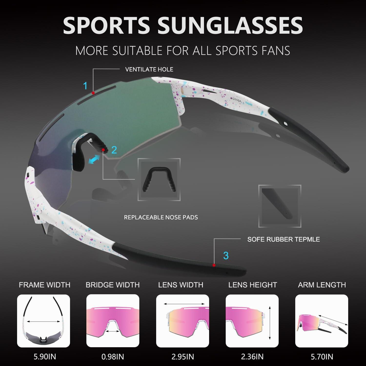 Gafas de sol OULAIQI para ciclismo y béisbol con 3 lentes