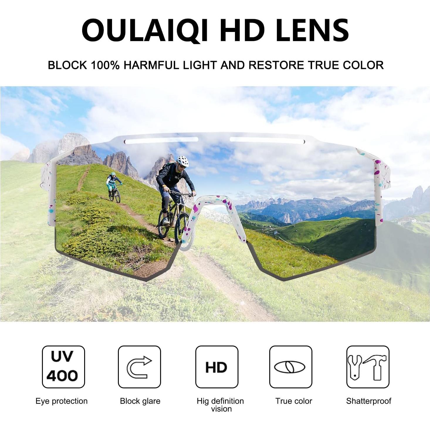 Gafas de sol OULAIQI para ciclismo y béisbol con 3 lentes