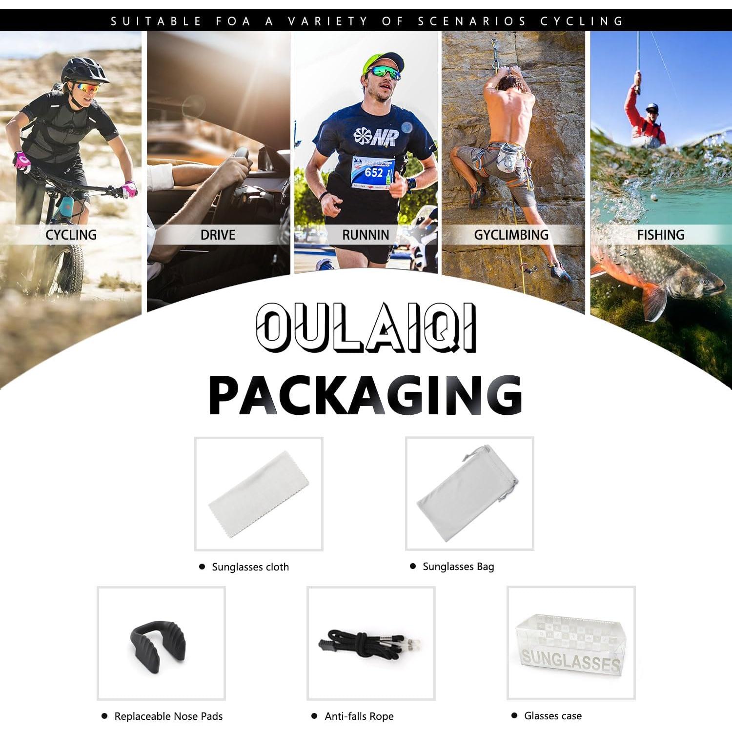 Gafas de sol OULAIQI para ciclismo y béisbol con 3 lentes