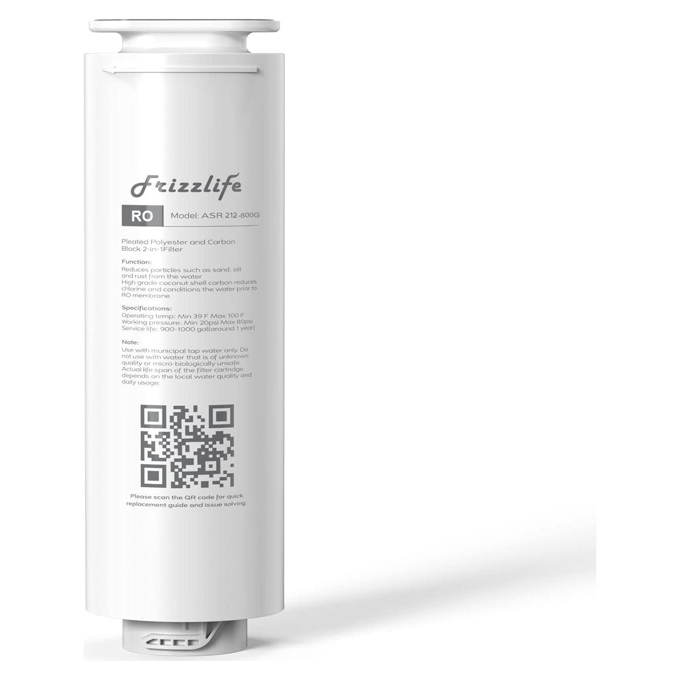 Cartucho de Filtro RO Frizzlife ASR212-800G para PD800-TAM4