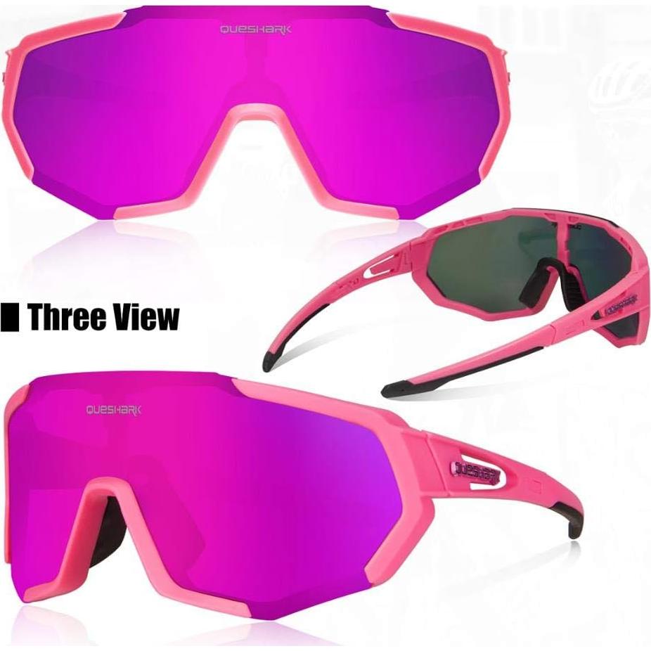 Gafas de Ciclismo Queshark con 3 Lentes Polarizadas UV400