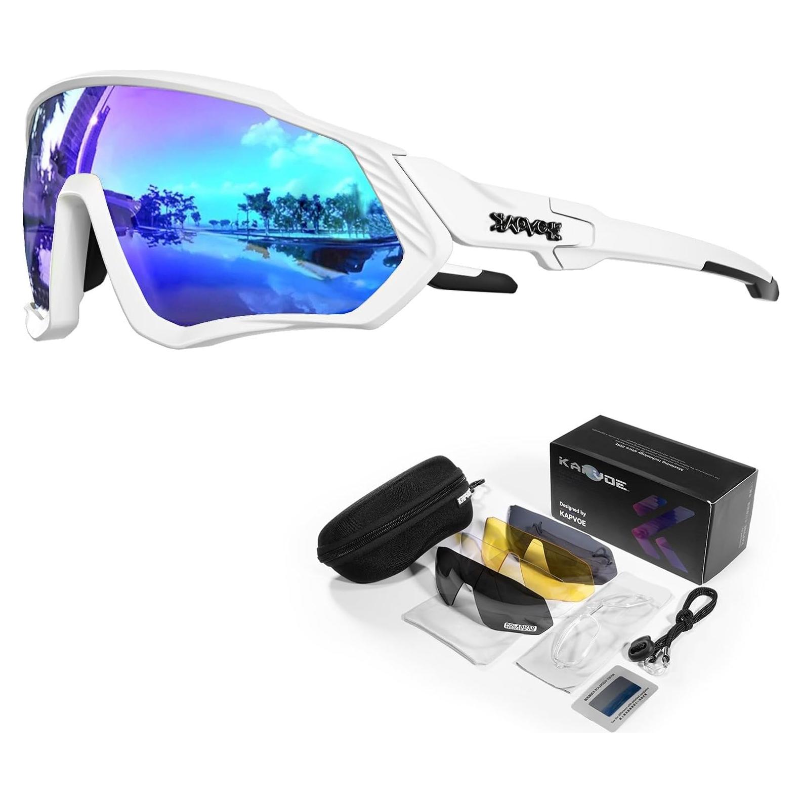 Gafas de Ciclismo KAPVOE 5 Lentes Polarizadas UV400