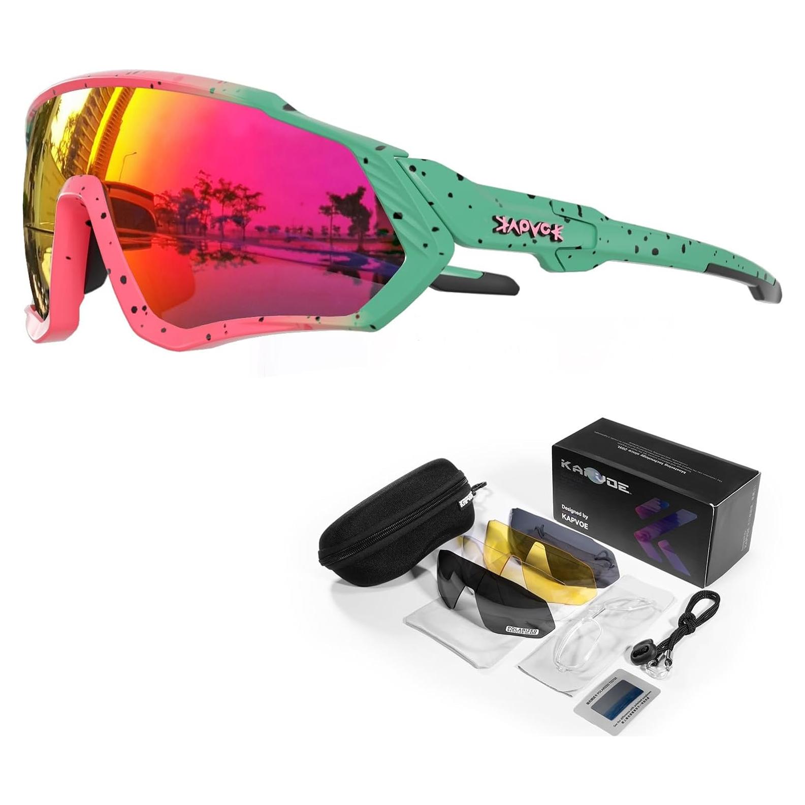 Gafas de Ciclismo KAPVOE K9408 5 Lentes Polarizadas UV400