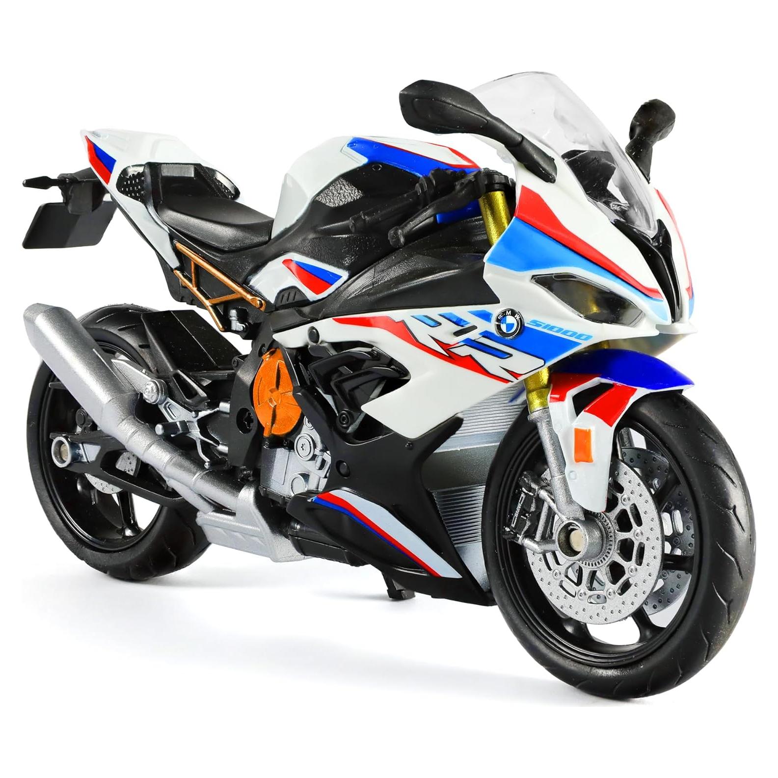 Modelo de Motocicleta S1000RR 1:12 MAKEDA Blanco Detalles Realistas