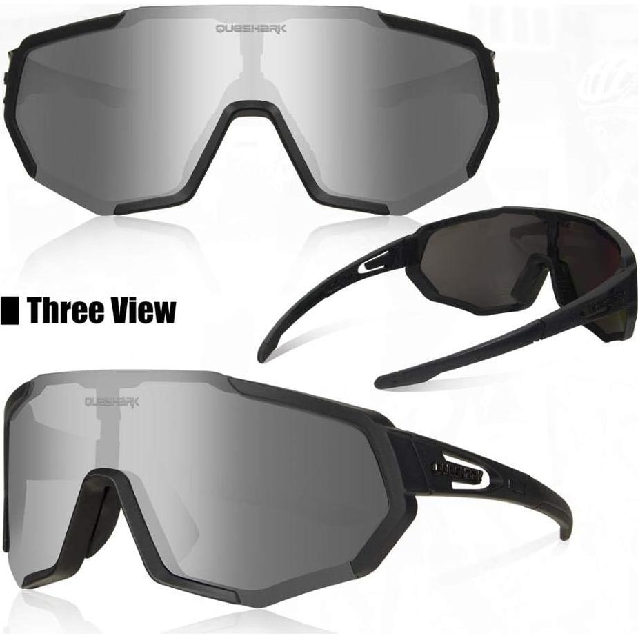 Gafas de Ciclismo Queshark con 3 Lentes Polarizadas
