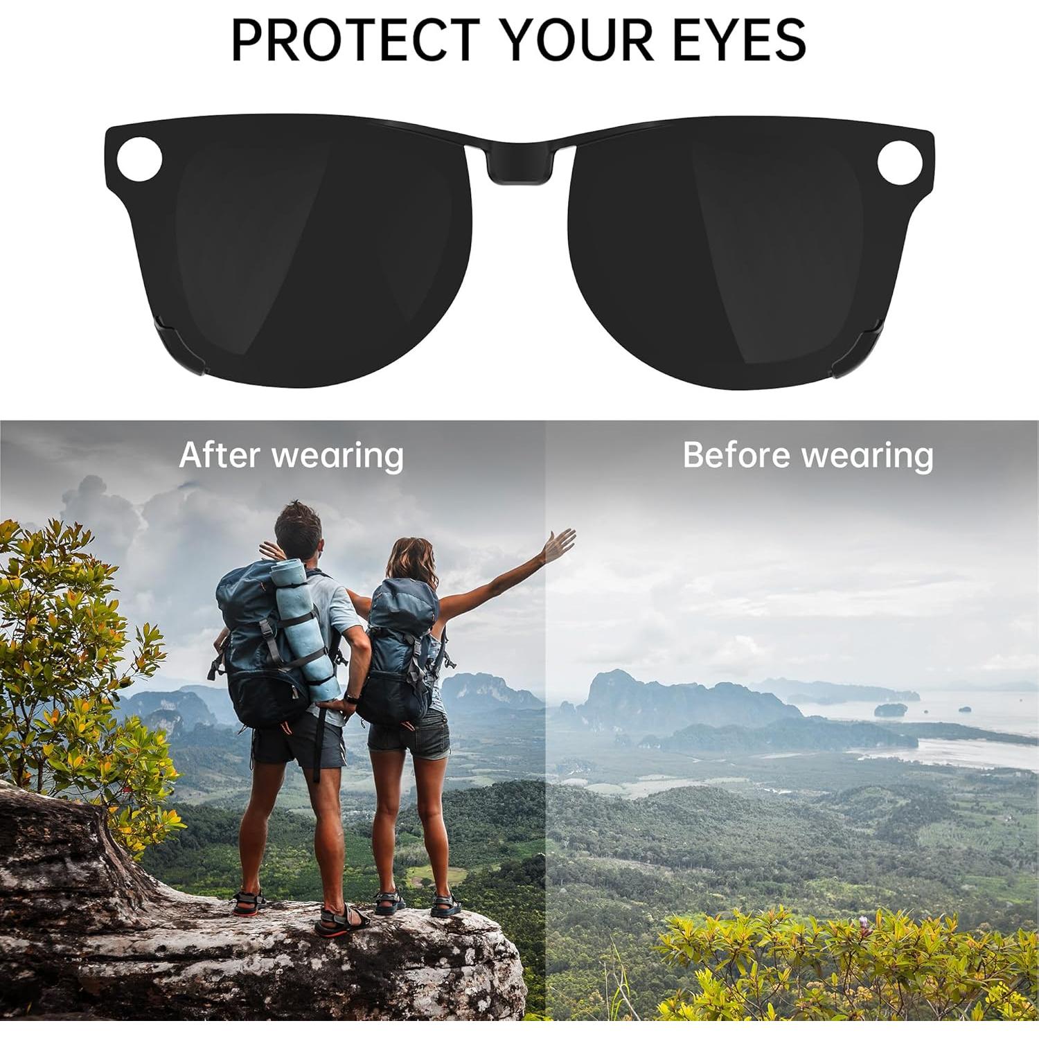 Clip Polarizado HiBloks para Ray-Ban Meta Wayfarer M 4Pcs