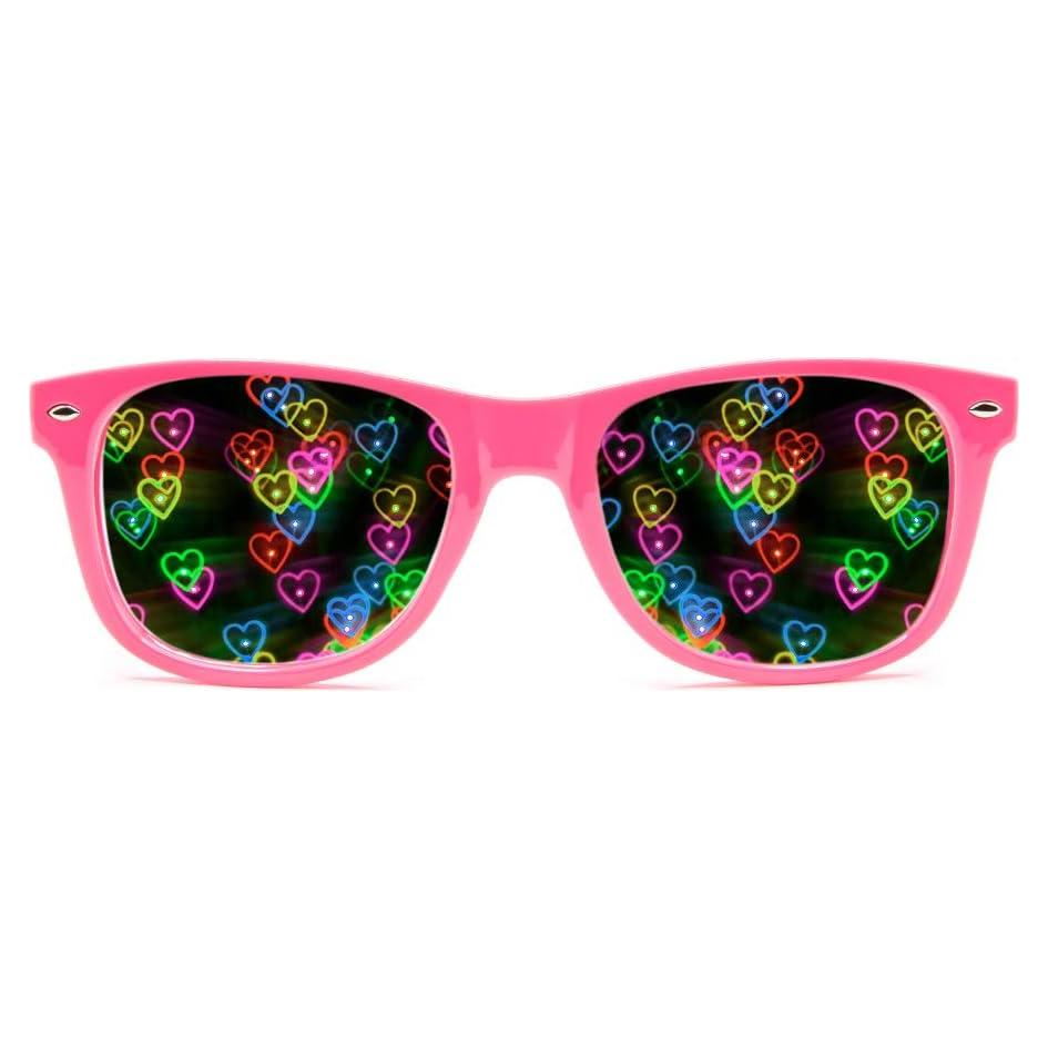 Gafas de Difracción GloFX Ultimate Corazón 3D Rosa