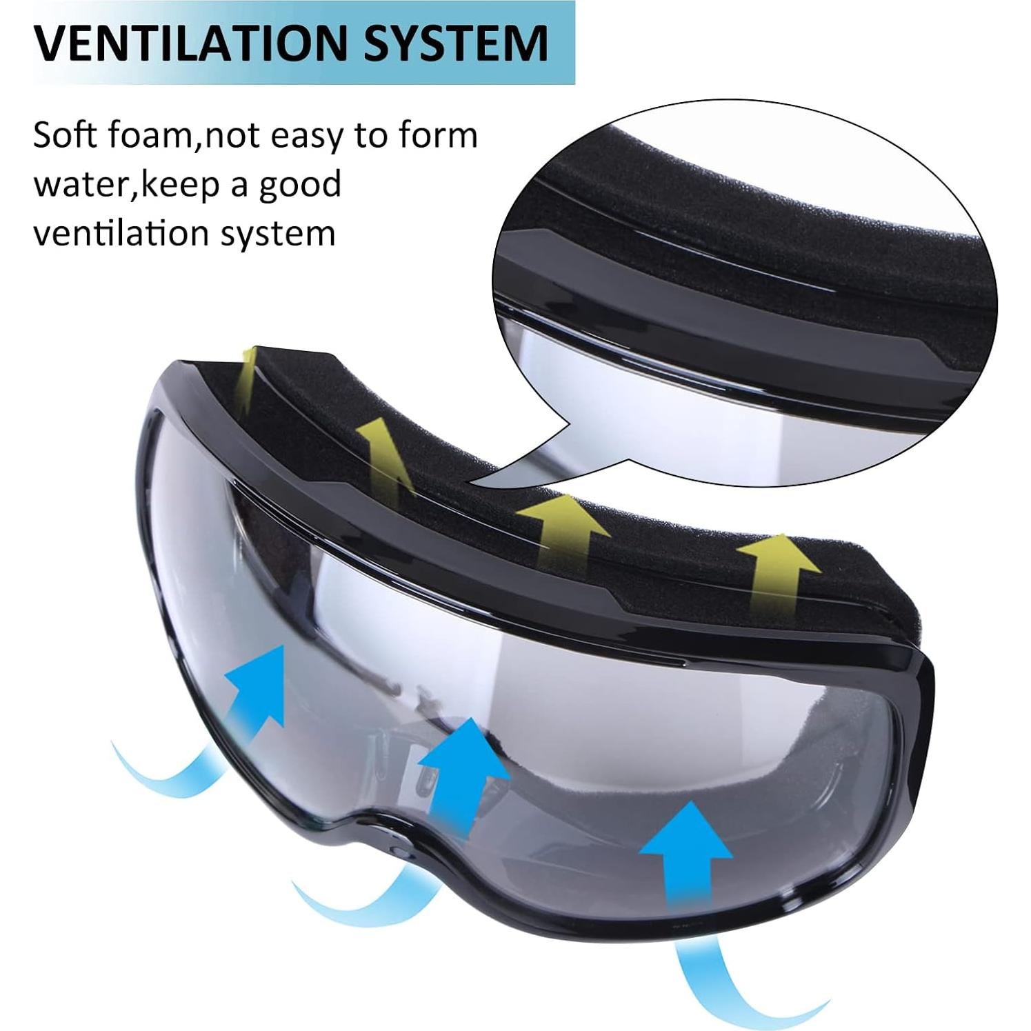 Gafas de Motocicleta 4-FQ Marco Negro Lente Clara Ajustables