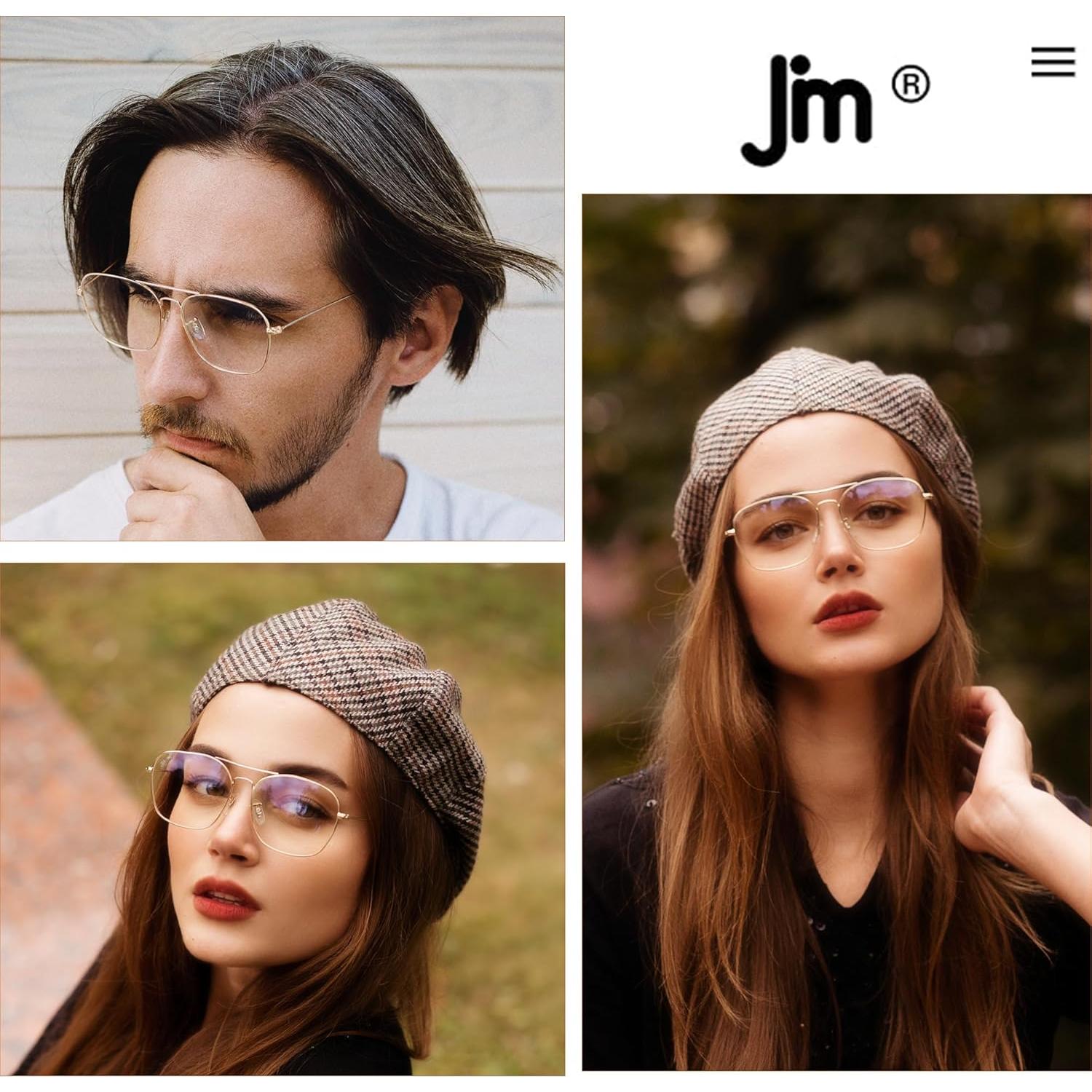 Gafas de Bloqueo Luz Azul JM Aviador Cuadradas Oro Plata