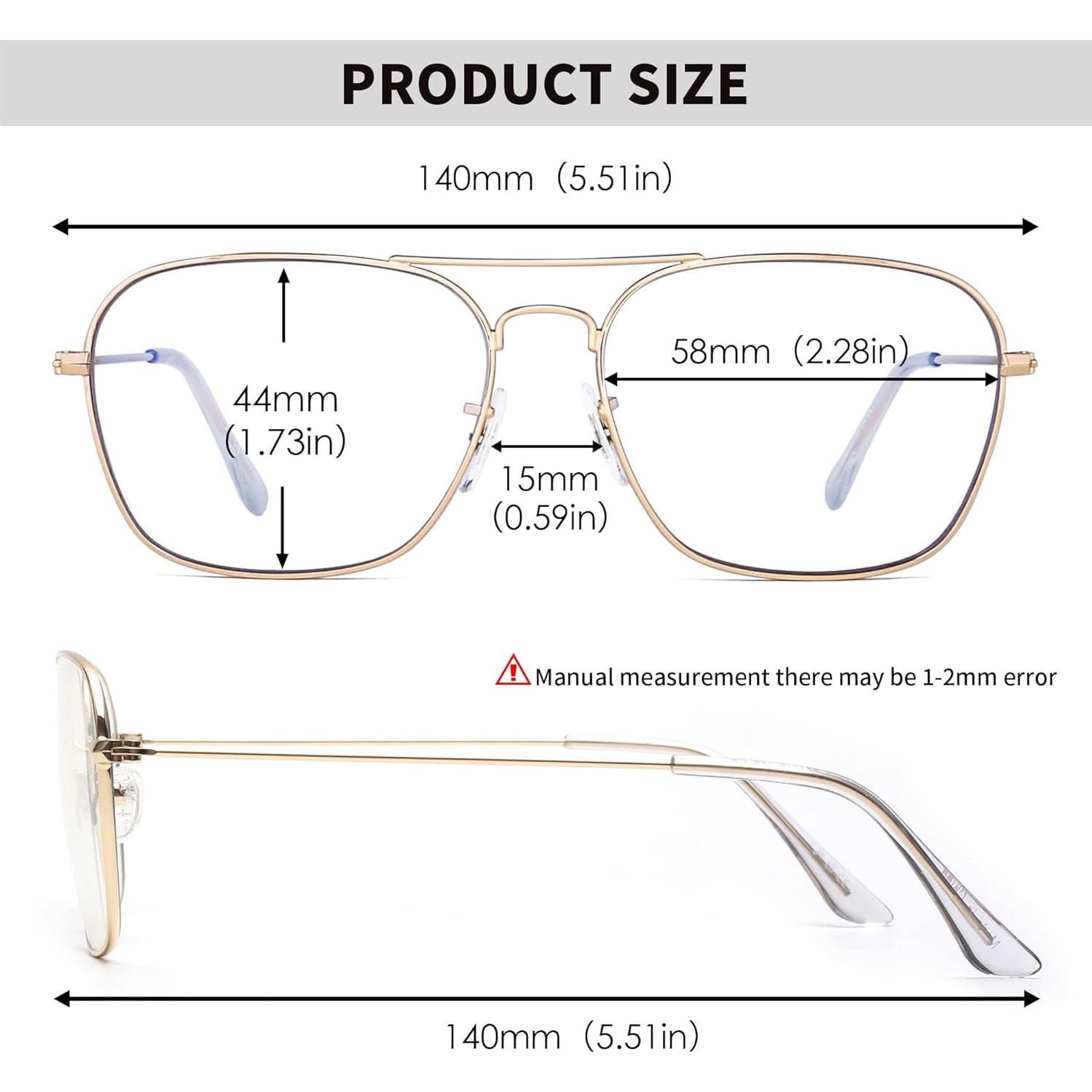 Gafas de Bloqueo Luz Azul JM Aviador Cuadradas Oro Plata