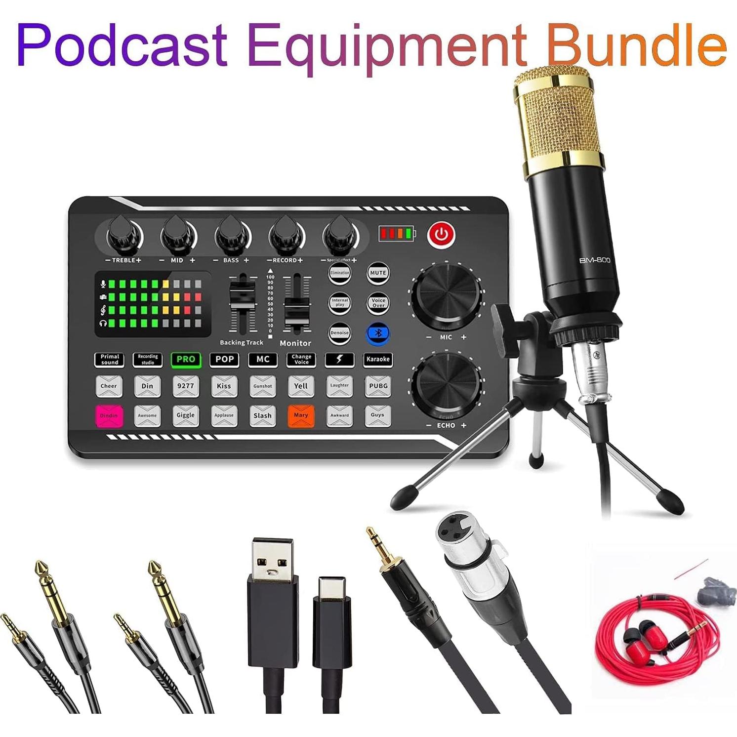 Kit de Podcast SINWE con Micrófono y Mezclador Profesional