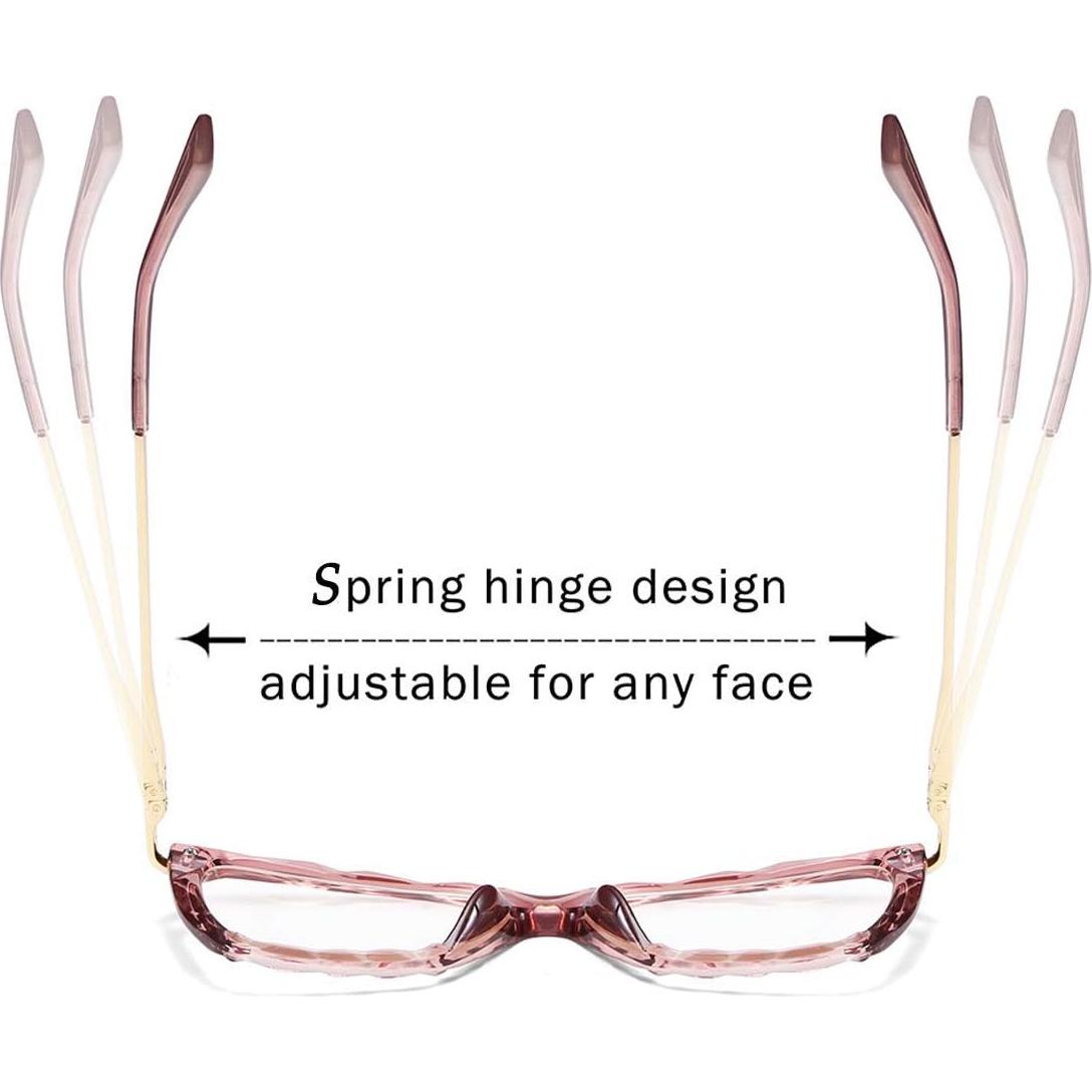 Gafas de Ojo de Gato FEISEDY Cristal Rosa con Bloqueo Luz Azul