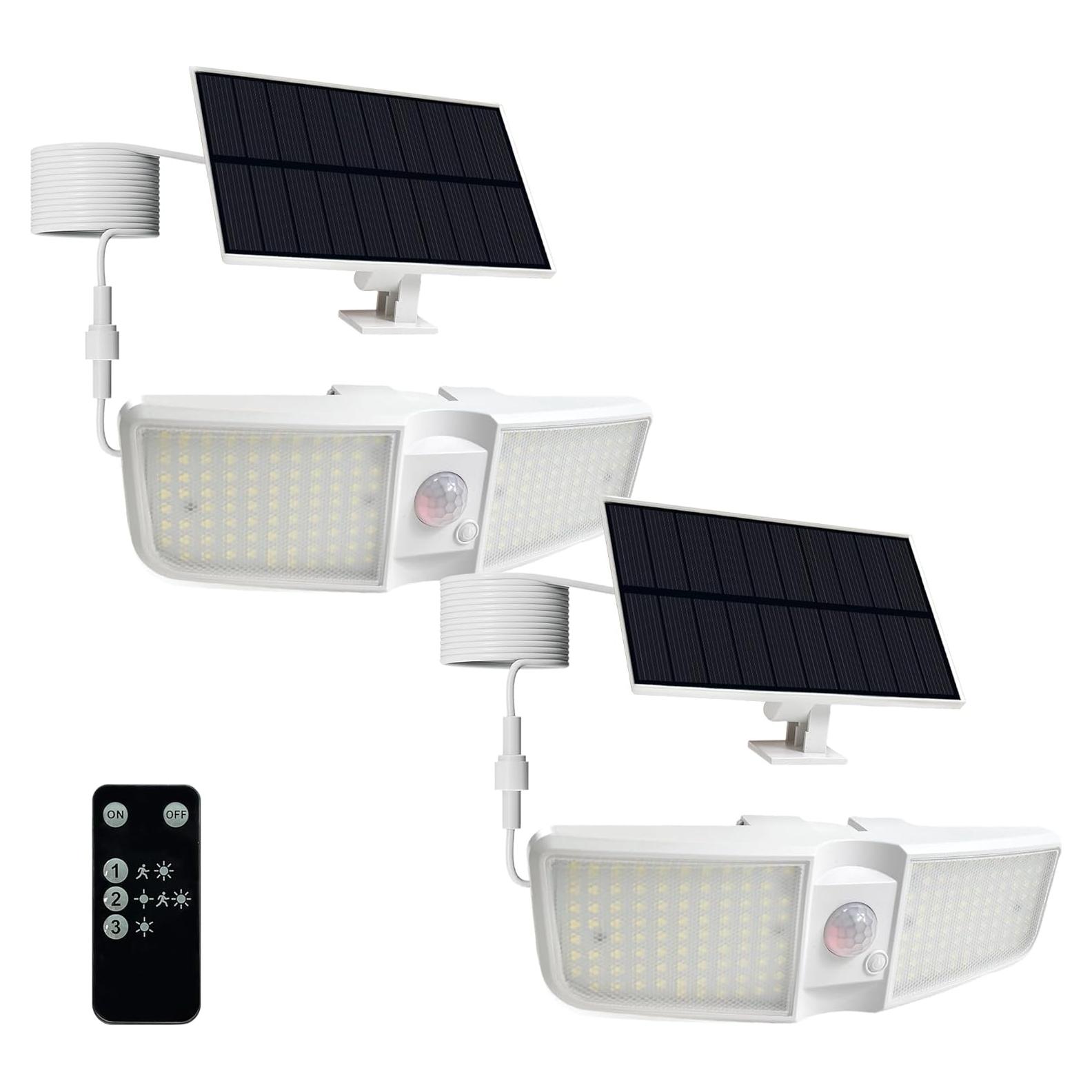 Focos Solares Cozeet 2PCS LED 6500K con Sensor de Movimiento