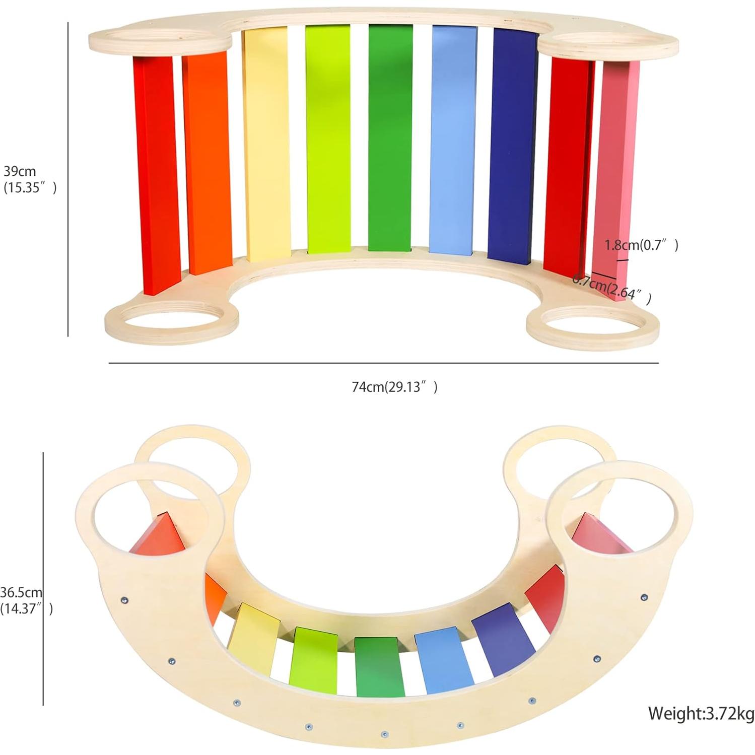 Balancín de Madera Arcoíris Waldorf - Juguete Creativo 73.9x39.1cm