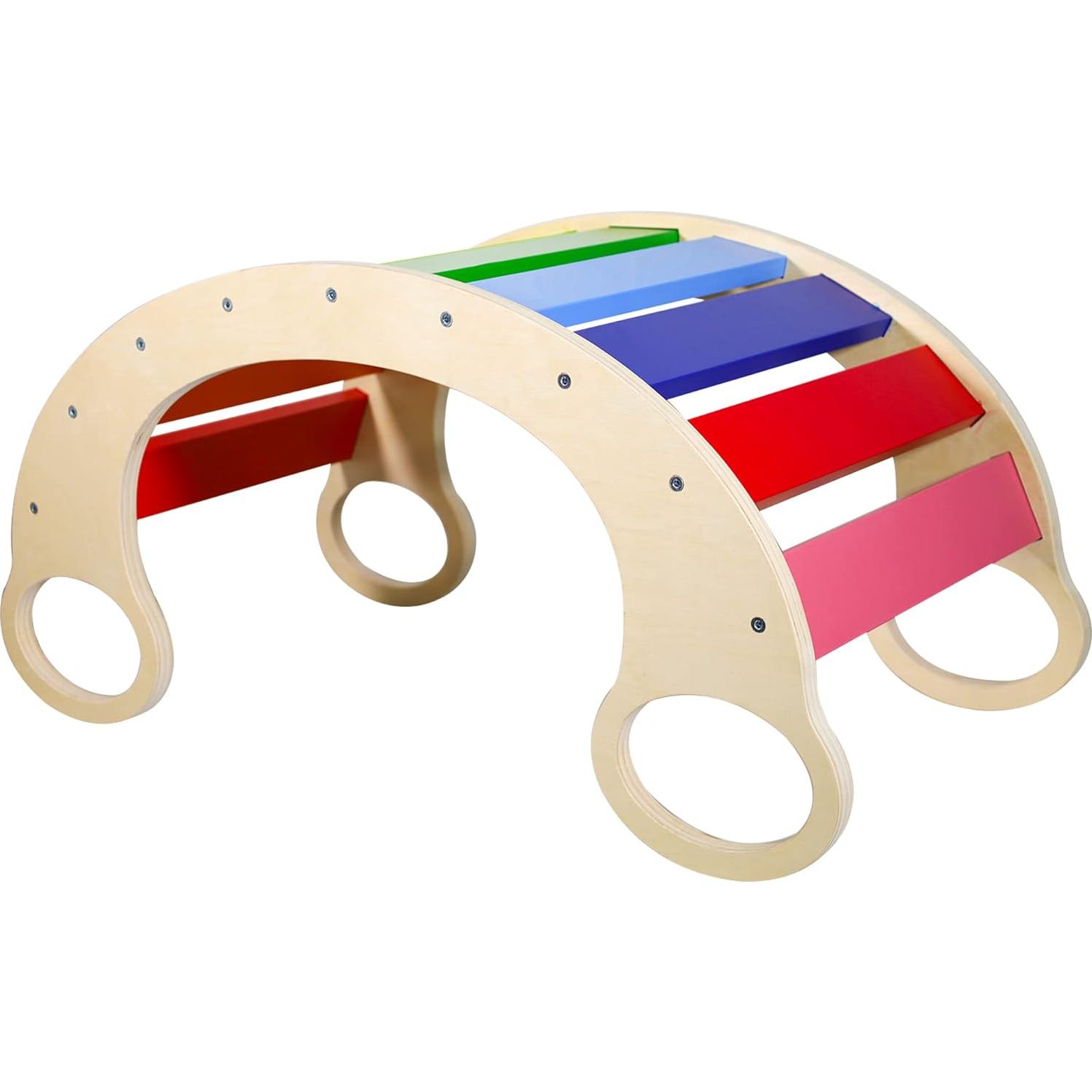 Balancín de Madera Arcoíris Waldorf - Juguete Creativo 73.9x39.1cm