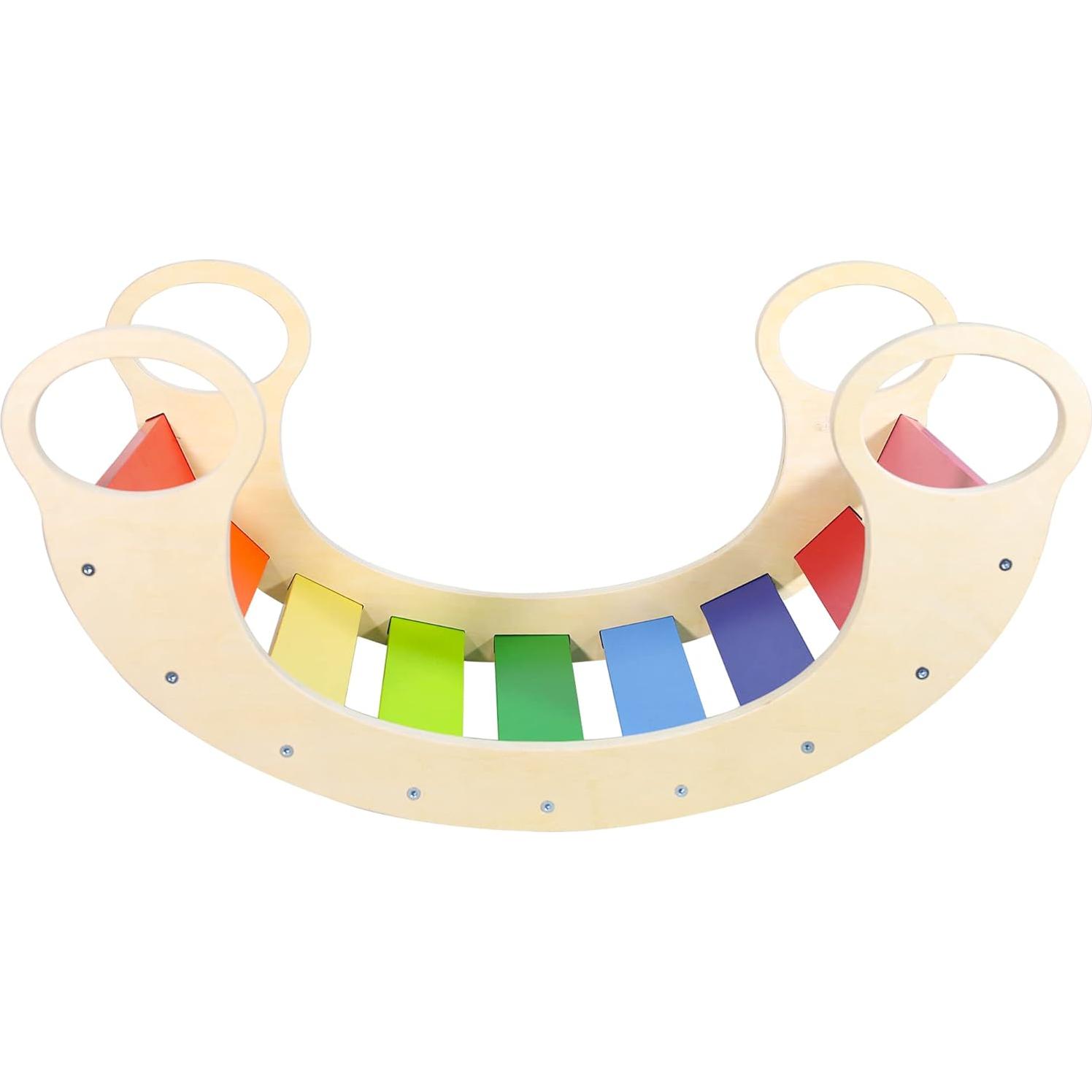 Balancín de Madera Arcoíris Waldorf - Juguete Creativo 73.9x39.1cm