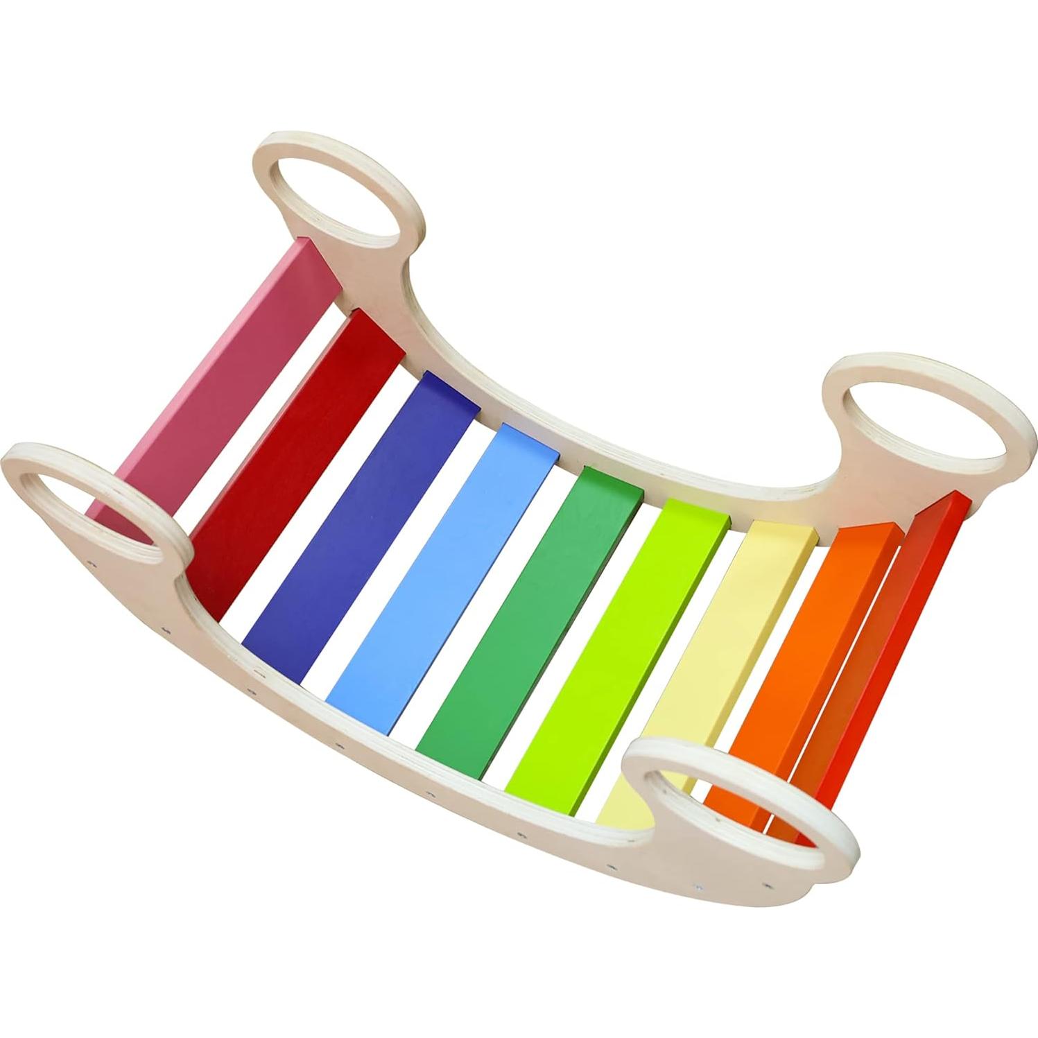 Balancín de Madera Arcoíris Waldorf - Juguete Creativo 73.9x39.1cm