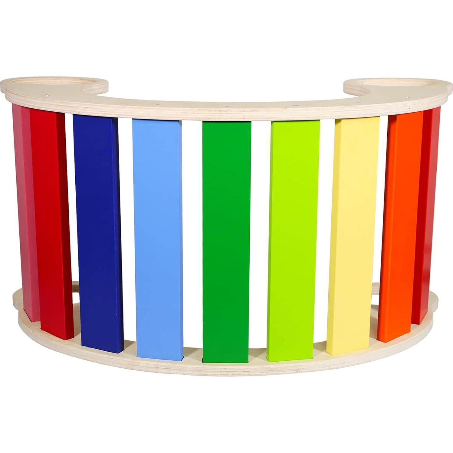 Balancín de Madera Arcoíris Waldorf - Juguete Creativo 73.9x39.1cm