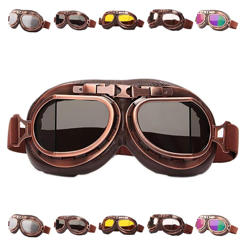 Gafas de Moto Vintage Peicees Cobre Lentes Humo