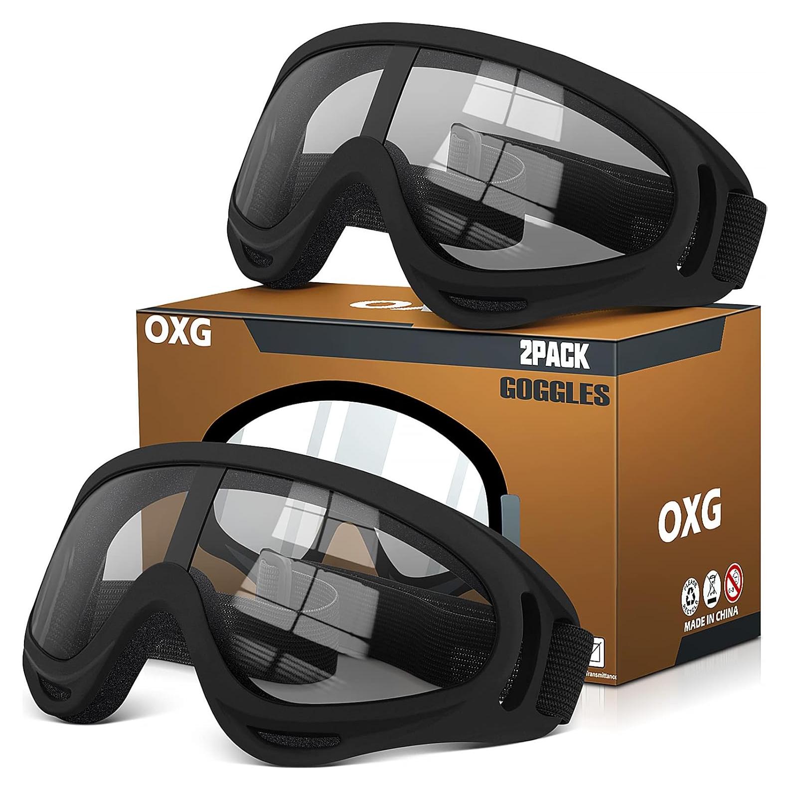 Gafas de Motocicleta OXG 2 Pares UV y Polvo para Casco