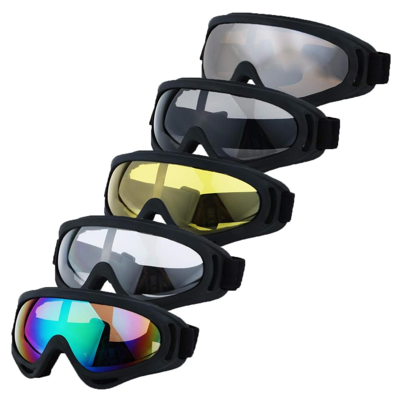 Paquete de 5 Gafas de Motocicleta LJDJ - UV400 y Acolchado