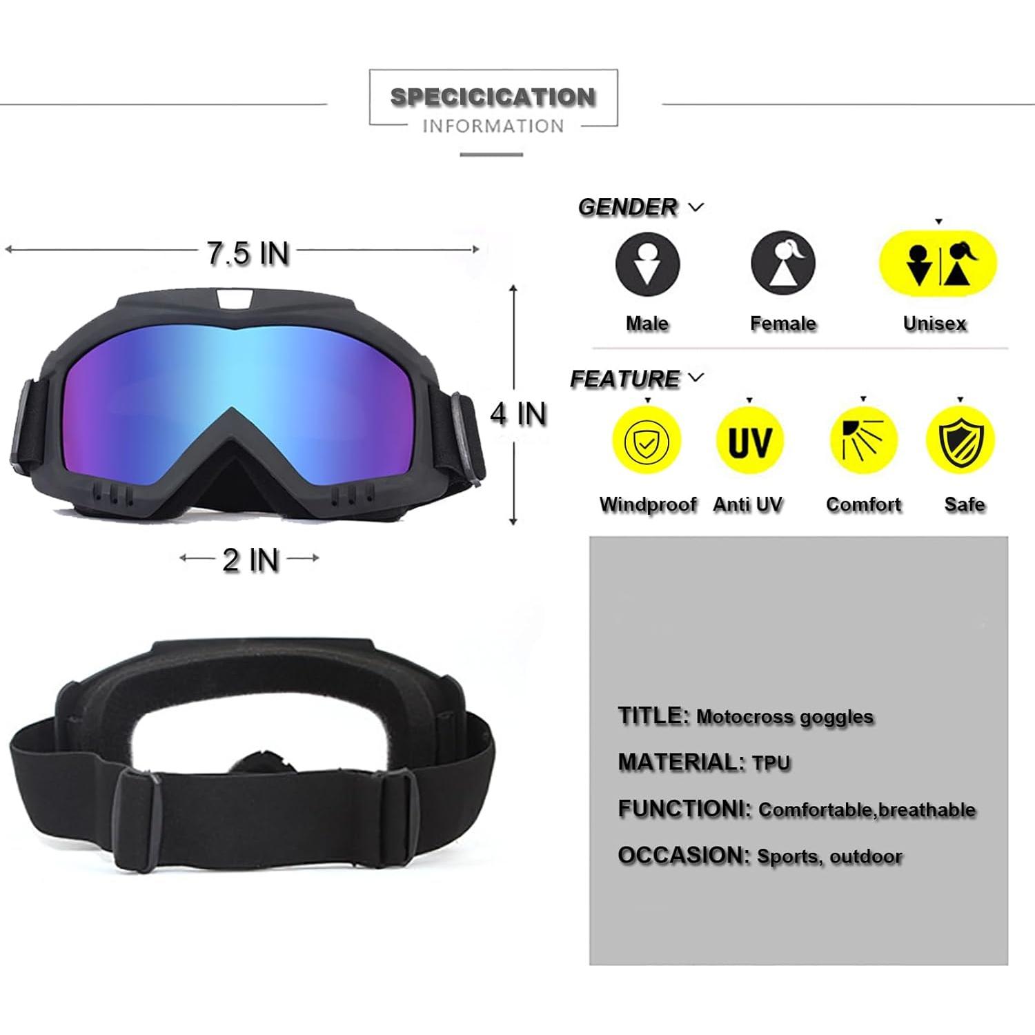 Gafas de motocross Immoono 2 paquetes con lentes coloridos