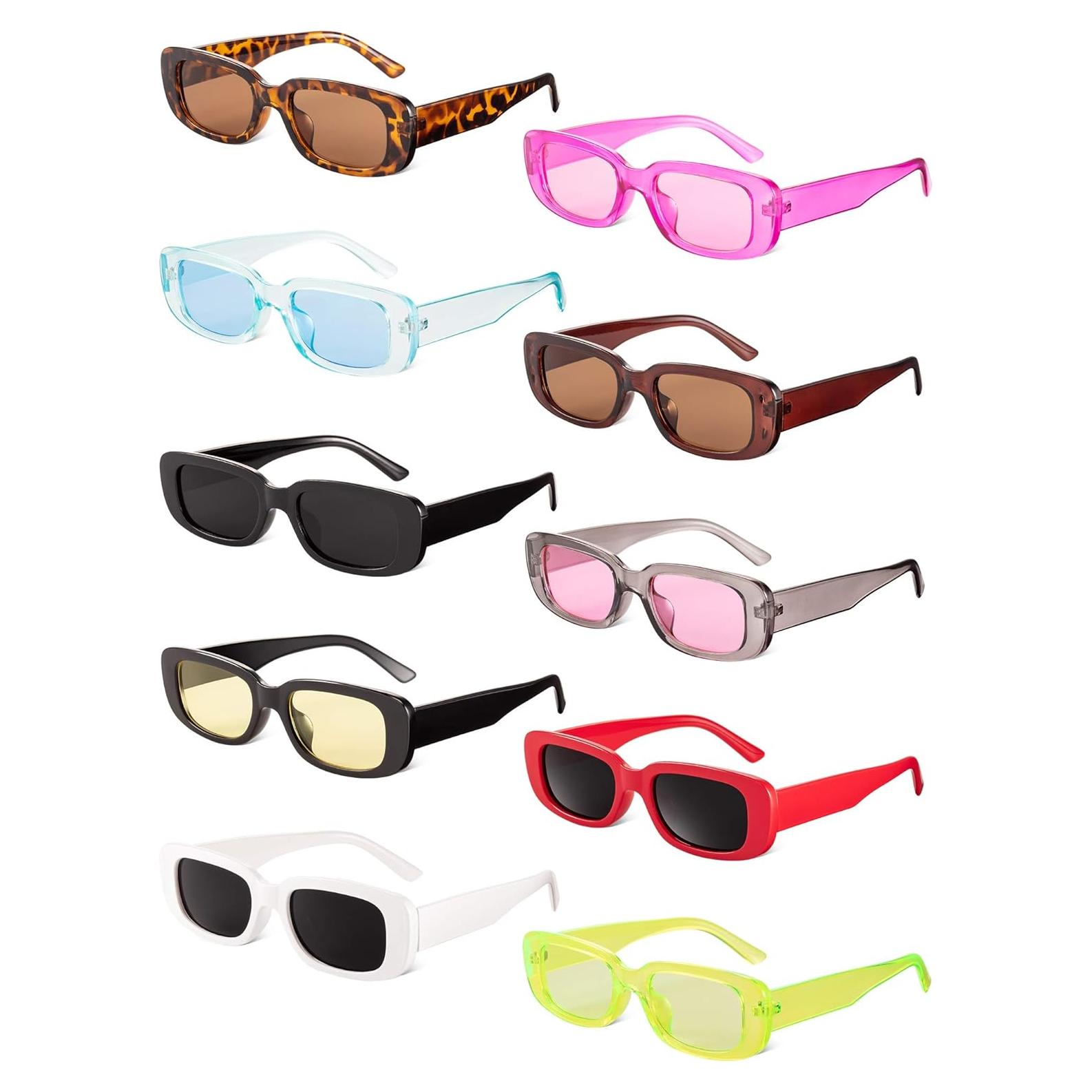 Frienda 10 Pares Gafas Rectangulares Retro UV Protección