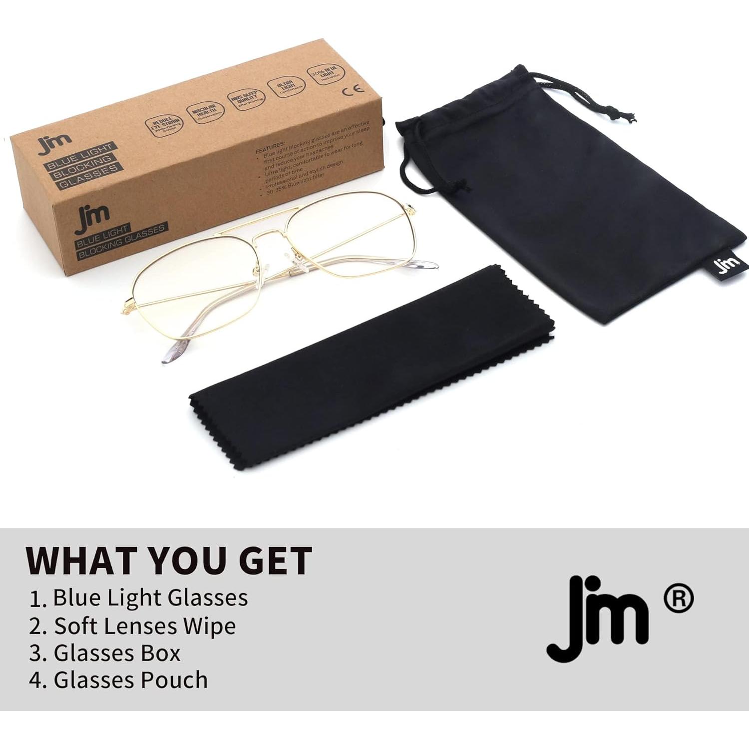 Gafas JM Antirreflejo Aviador con Bloqueo Luz Azul