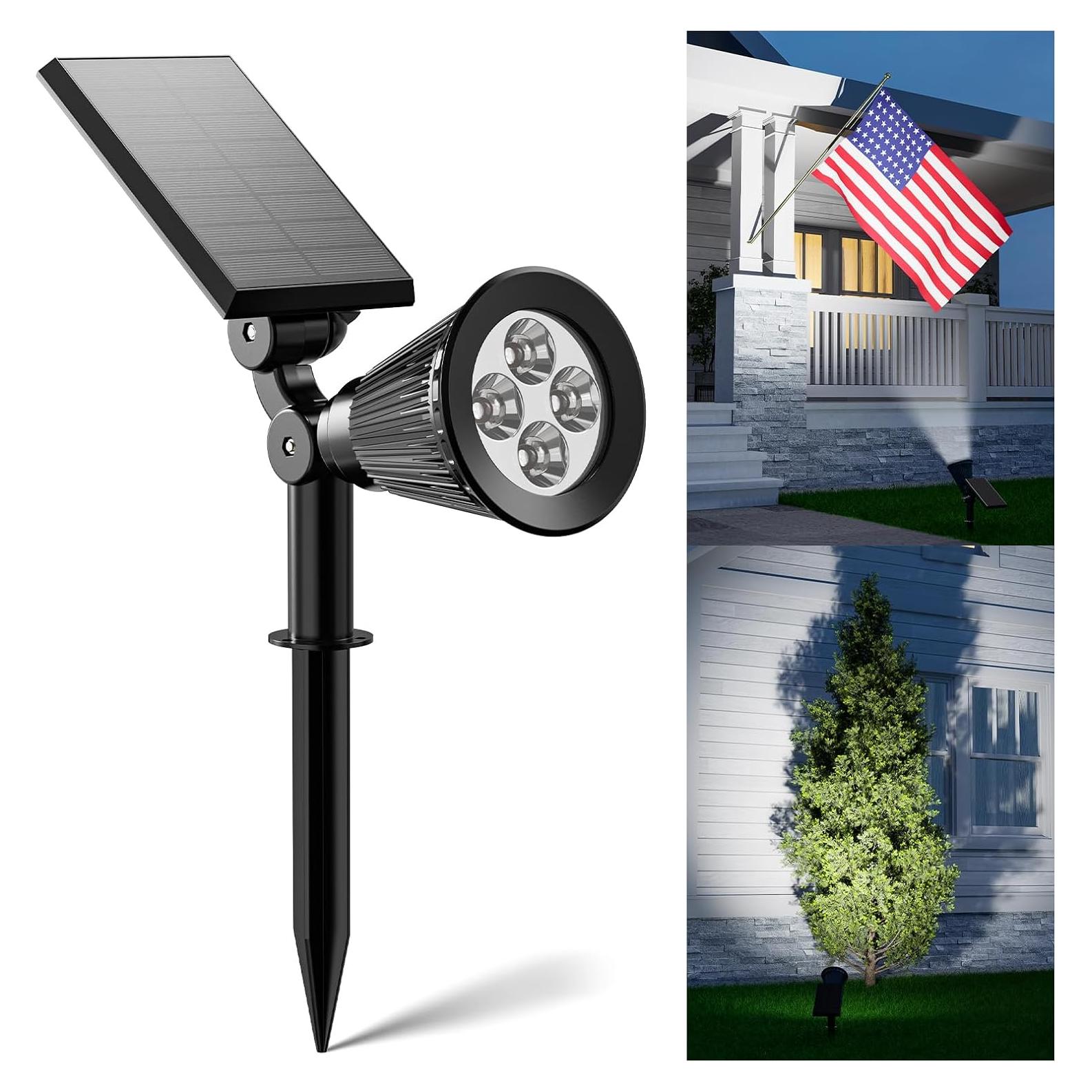 Luces Spot Solares FALOVE para Jardín 7.62m 2 Modos Brillo
